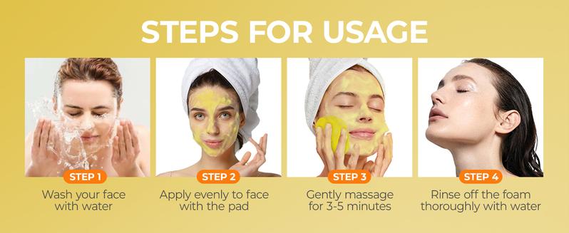 LA.PERSONAL Turmeric & Kojic Acid Cleansing Pads for Deep Cleaning & Blackhead Removal - Gentle Exfoliating Face and Body Scrub Pads