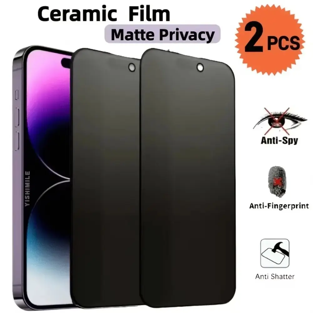 2 Pack Matte Privacy Screen Protector for IPhone 17 ProMax/17 Pro/17/16Plus Auto Dust Removal, No Bubbles,Anti-Spy Tempered Glass Film, Easy Installation