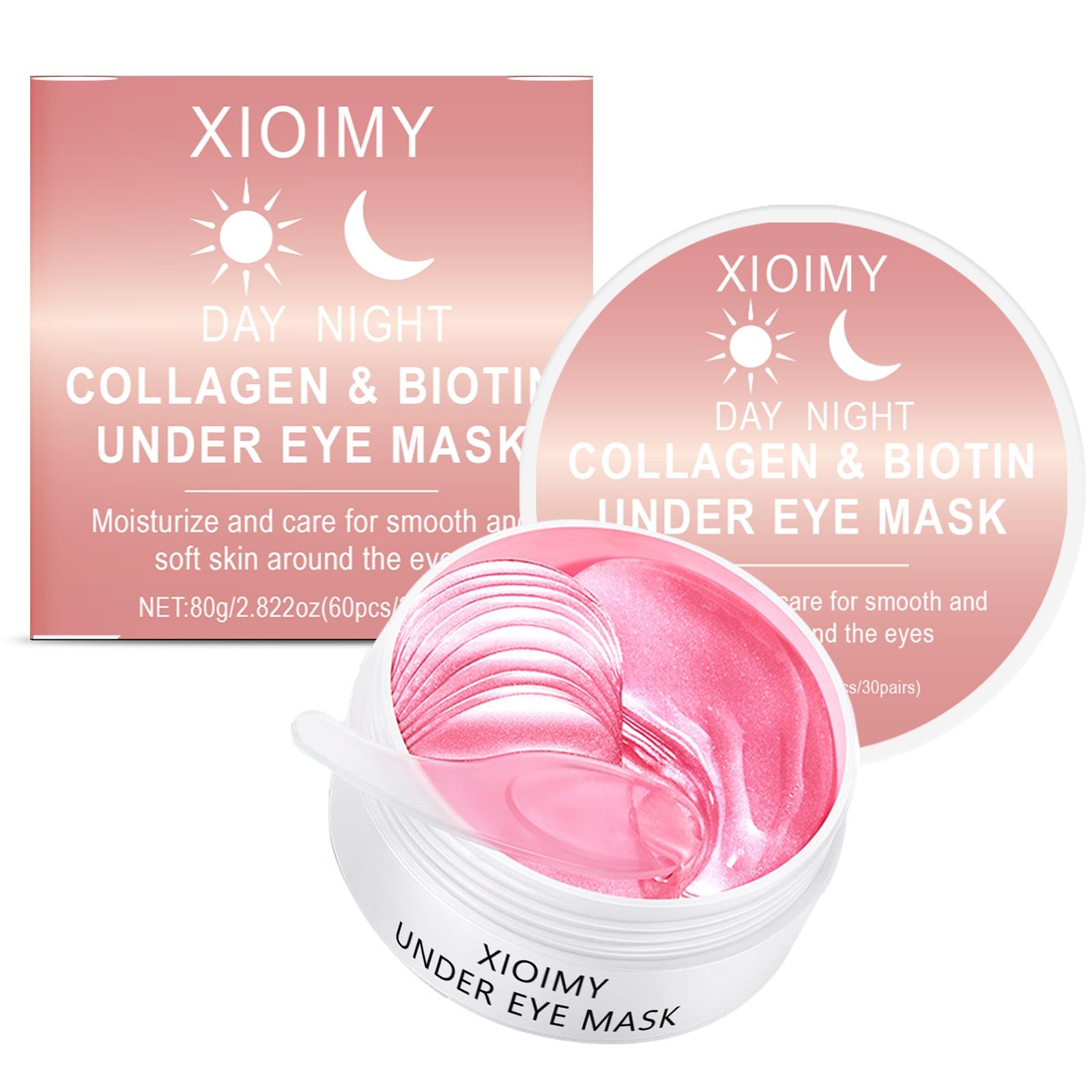 60pcs Collagen & Biotin Eye Treatment Masks, Intense Moisturizing, Brightening, Firming and Hydrating, Suitable for All Skin Types