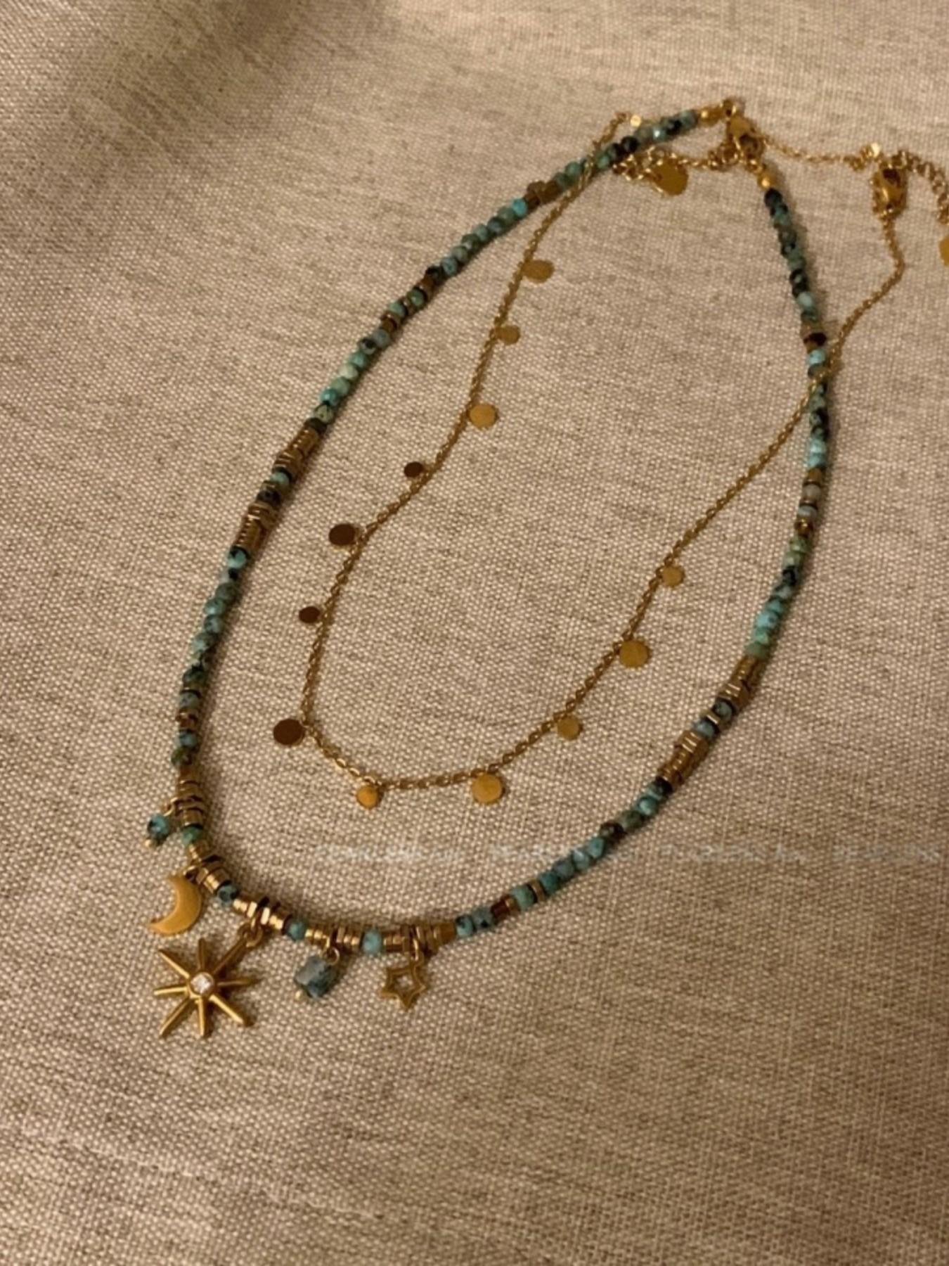 Mead Vintage Beaded Necklace 2026 New Design, Elegant Chain Print Collarbone Chain, Layered Necklace for Women, All Seasons Fashion Accessory