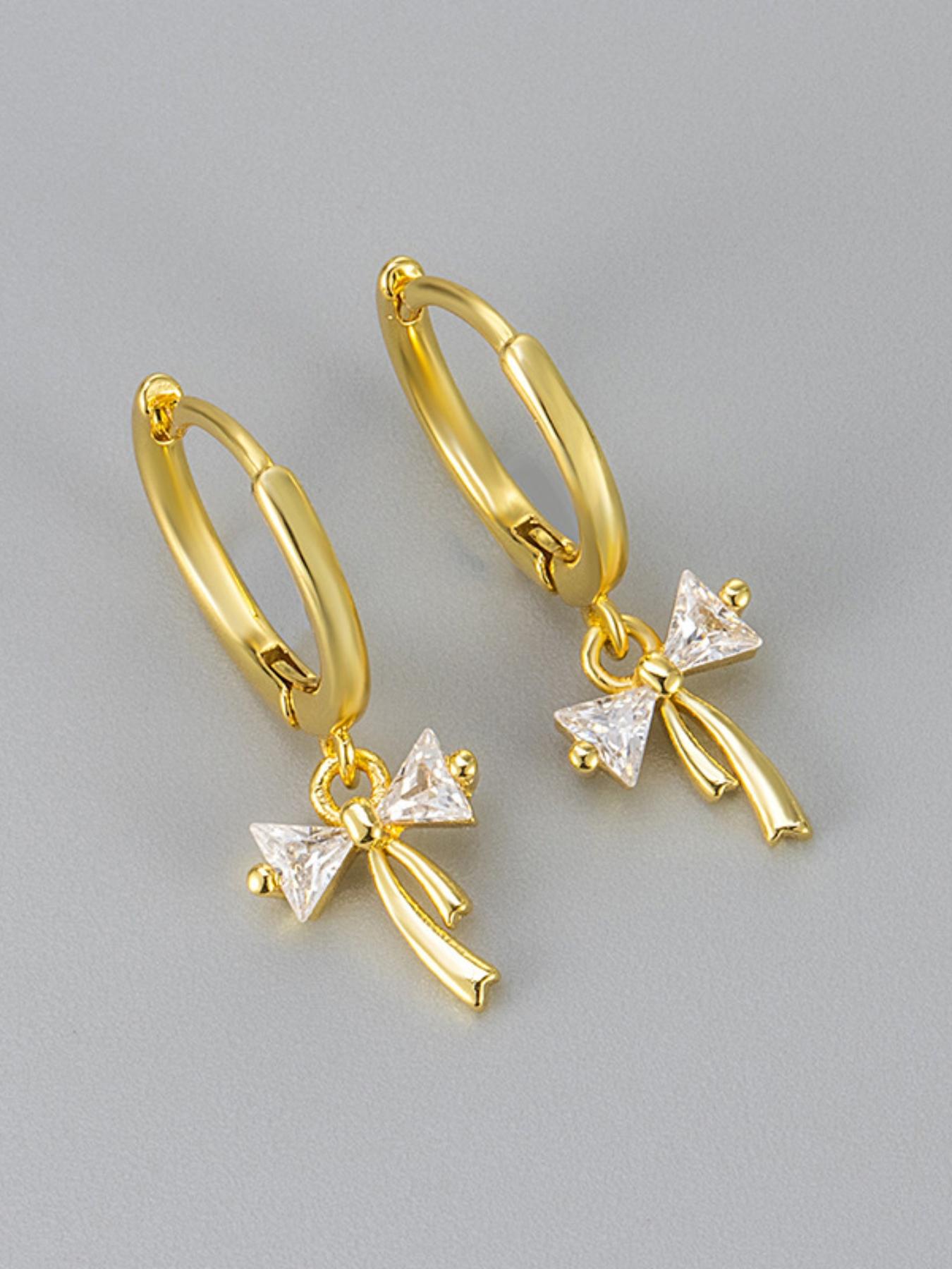 Elegant Bow Earrings Set, Fashionable Jewelry, Butterfly Pendant Design, Perfect Gift for Women, Ideal Birthday & Christmas Present, All-Season Wear