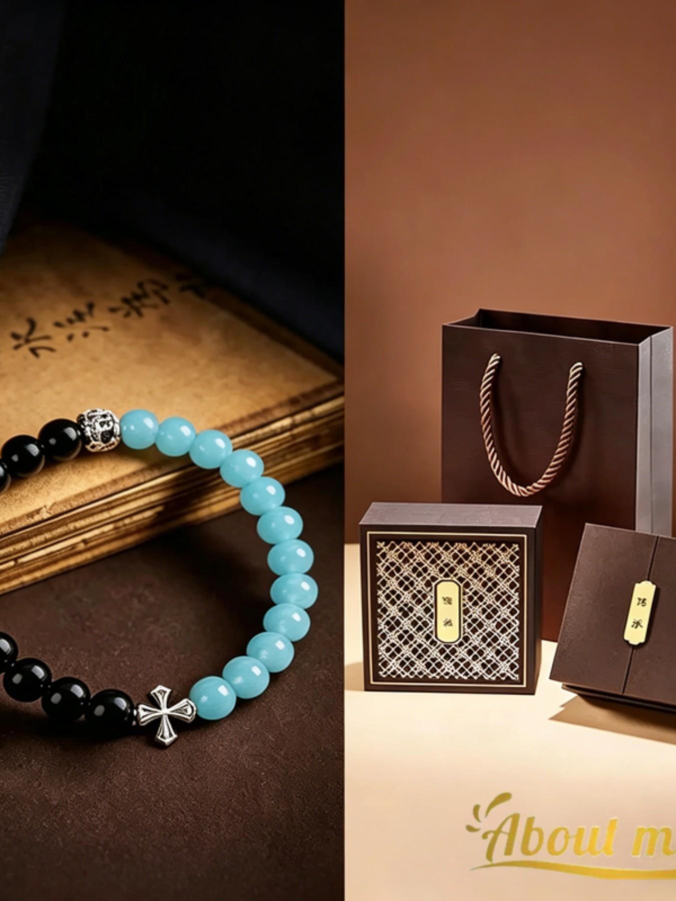 Men's Yoga Mala Bracelet, Protection Bracelet, Men's Gift, Wrist Mala, Serpentine Bracelet, Lava Beads Bracelet, About Meow