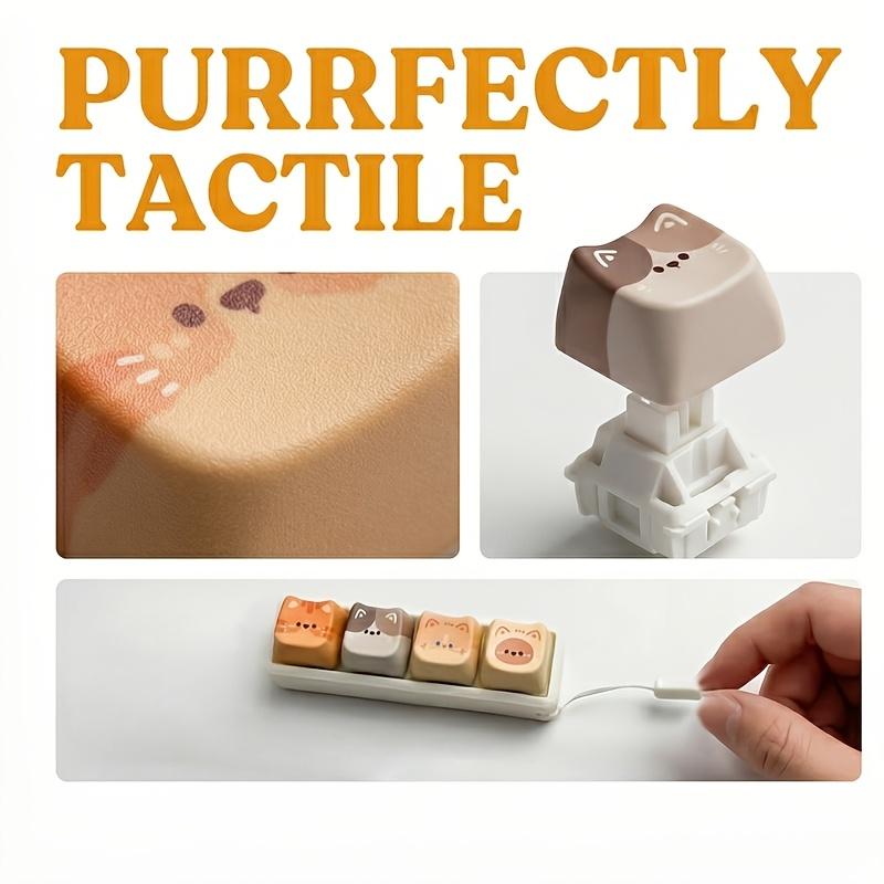 Cute Cat 4-in-1 Keyboard Button Keychain (Keycaps Random)