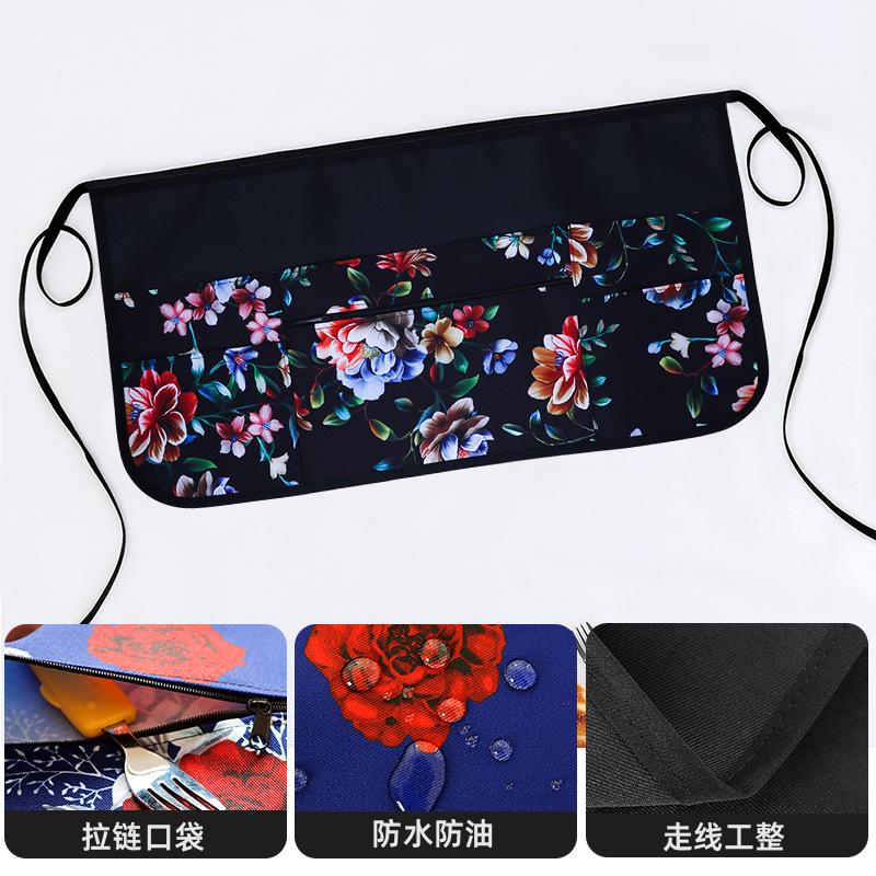 Solid Color Server Apron with Pocket, 1 Count Waiter Half Apron, Work Short Apron, Kitchen Cooking Aprons for Kitchen & Restaurant & Bar, Baking & Cooking Accessories