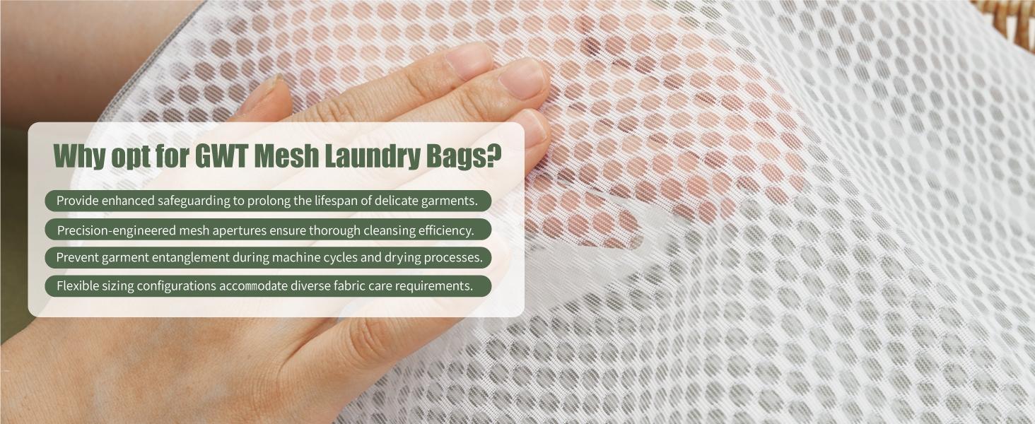 4Pcs 3D Mesh Laundry Bags with Hanging Handles (S/M/L/XL) - Durable Zippered Wash Bags for Delicates, Shoes & Bulk Clothes - Space-Saving Foldable Design