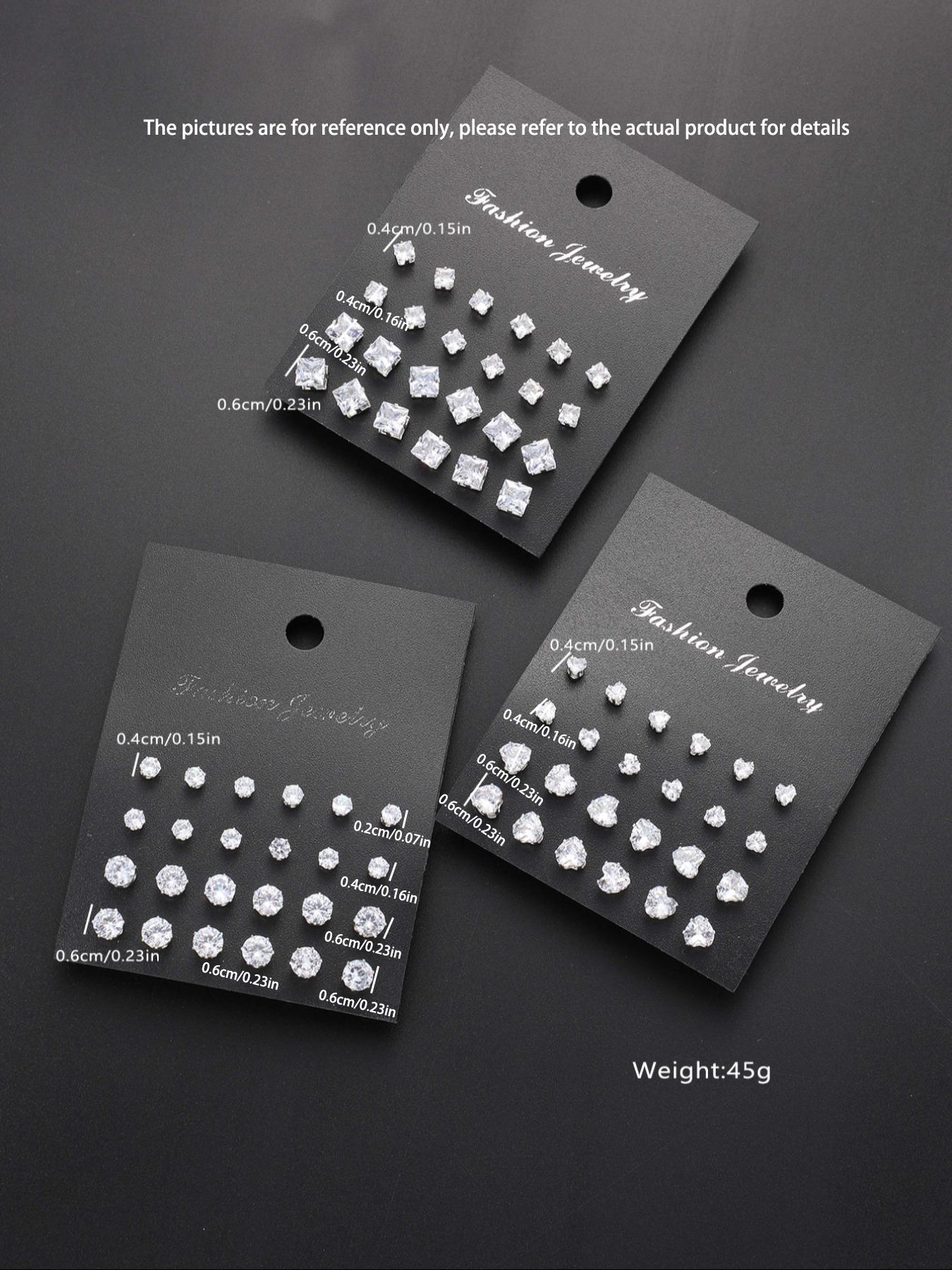 Rhinestone Decorated Stud Earrings Set, Fashionable Jewelry for Women & Men, Trendy All-match & Exquisite Jewelry for Birthday Gift, Ear Studs