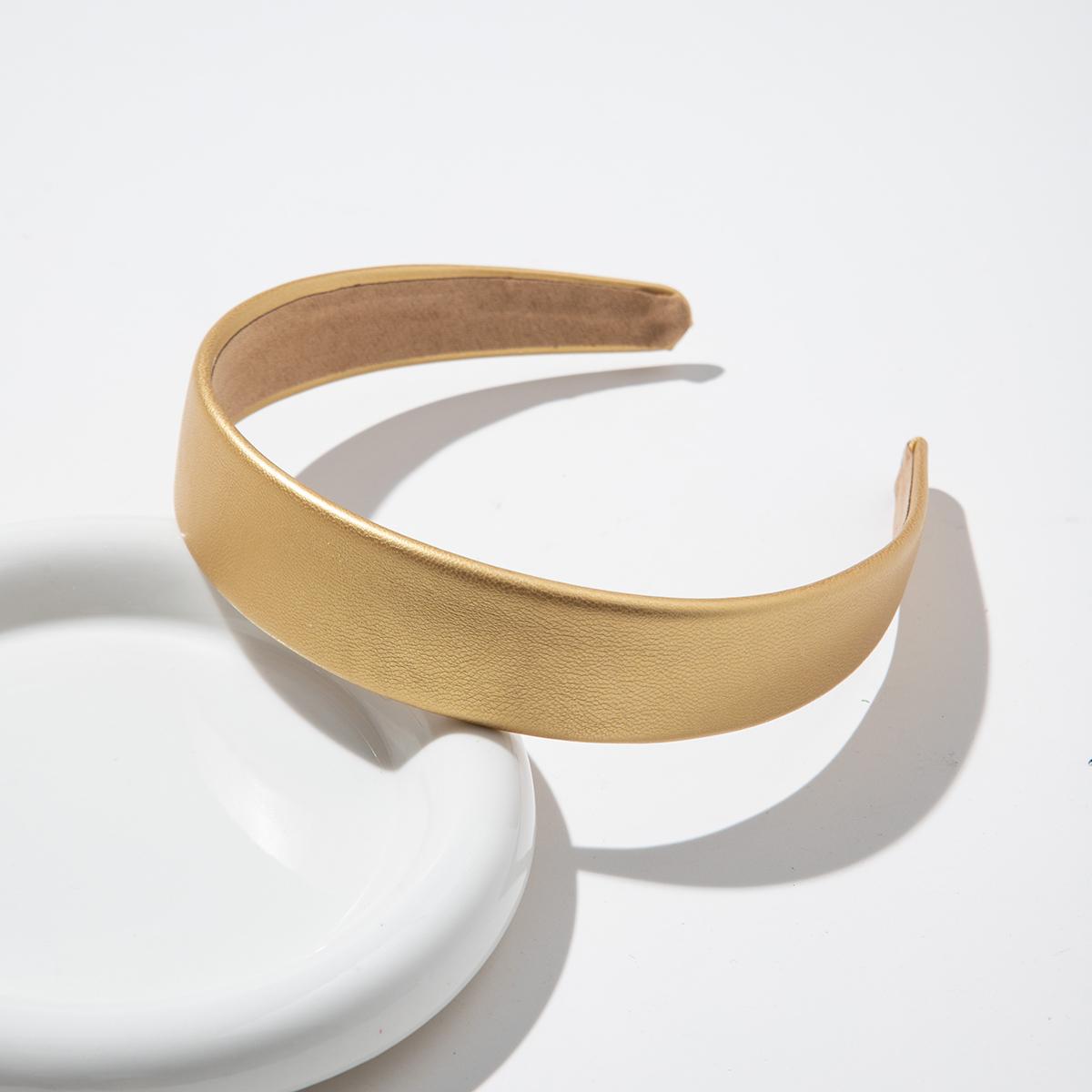 Korean Chic PU Leather Hair Hoops for Women, Solid Vintage Hair Bands with a Smooth Surface for Elegant Daily Styling, Headbands For Women, 3Cm, Round Band, Smooth Finish, 3Cm Wide, Chic Hoop, Casual, Dating
