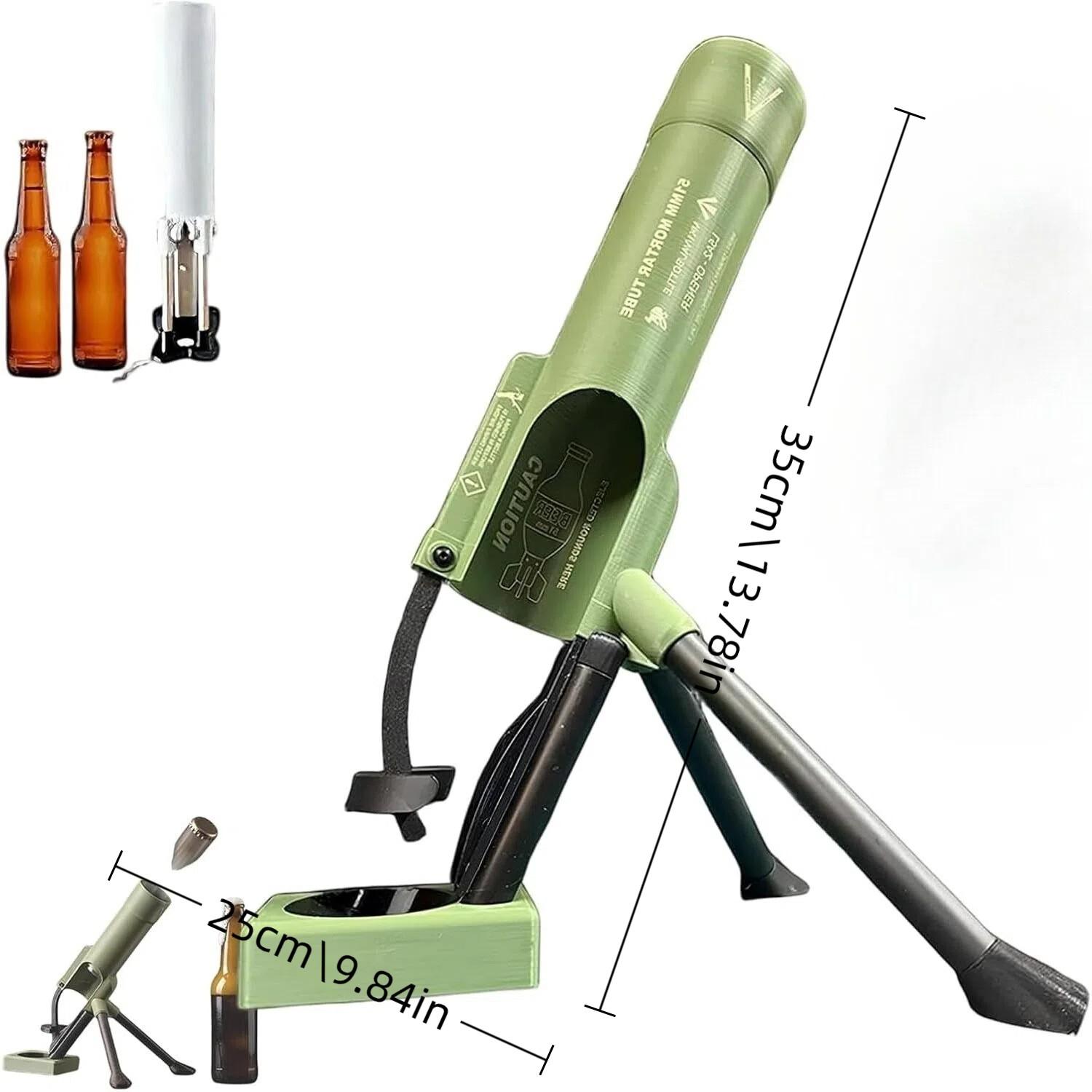3D Printed Mortar Beer Bottle Opener, 330ML Mortar Bottle Opener, Fun Pop-Up Bottle Opener, Ideal for Home, Bar, Parties, Sports Events