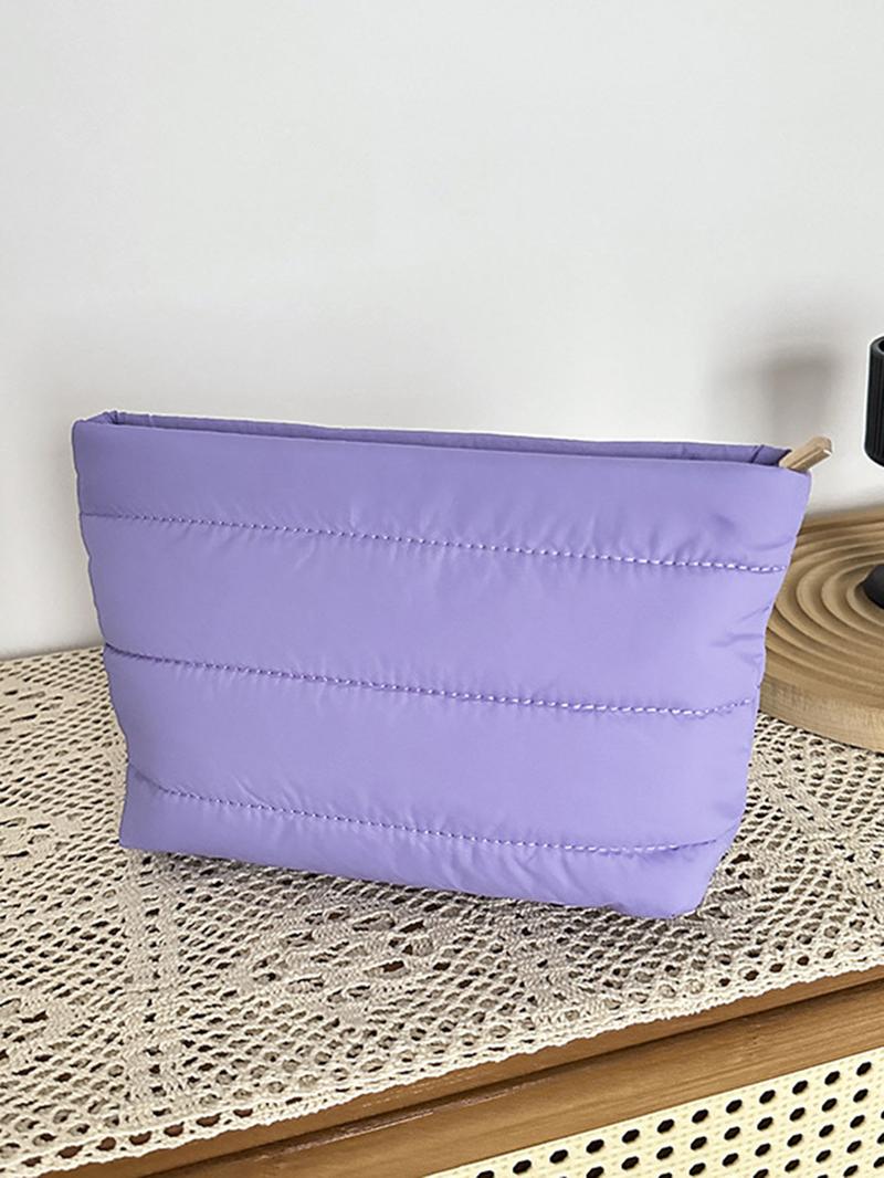 Retro leopard print design fashion cotton-padded makeup bag, Vintage vanity bag, small-scale pleated design casual simple versatile handbag, lightweight small change purse, and fashionable, suitable for daily commuting, shopping and travel, etc.