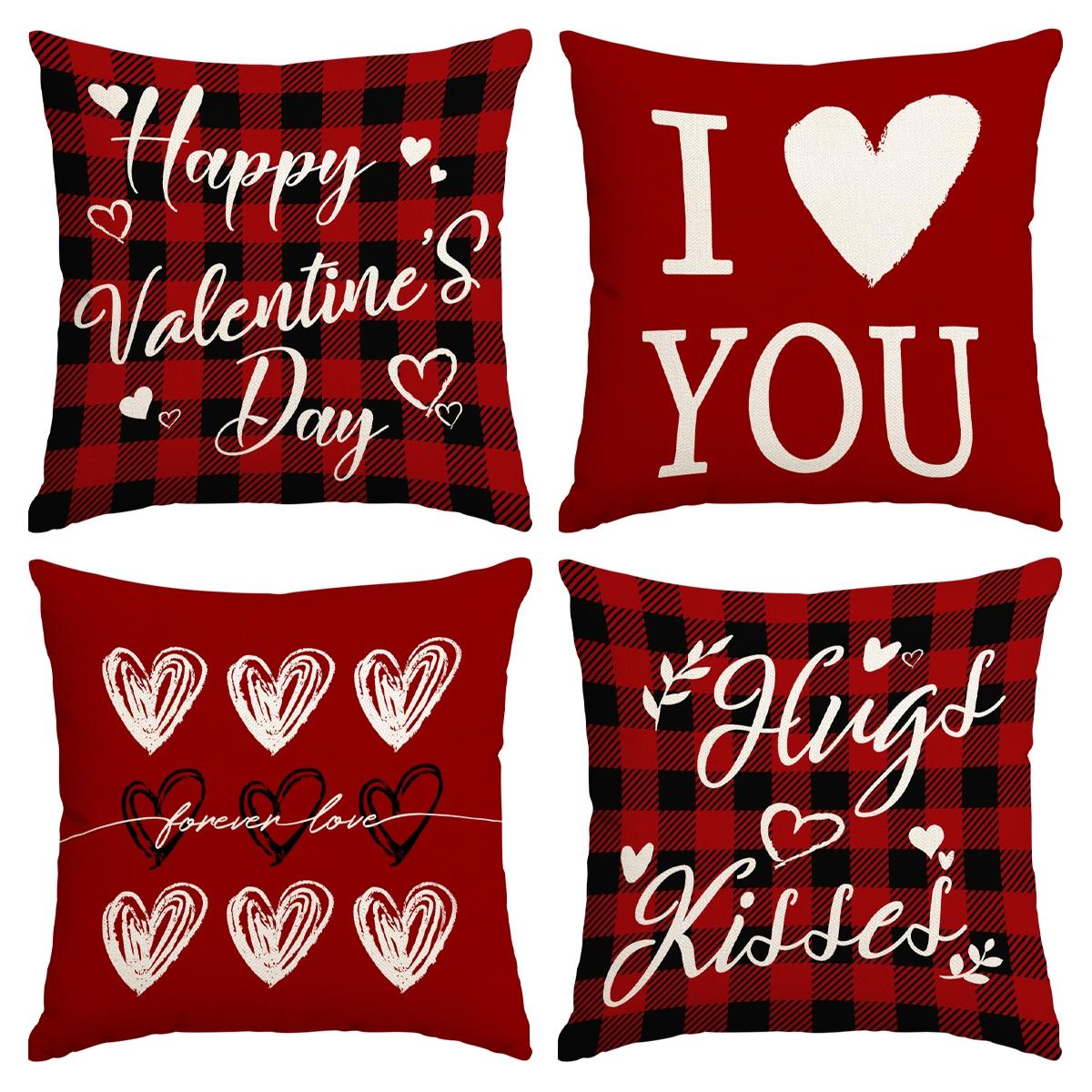 4pcs Christmas Pillow Covers Set, Tree Santa Snowflake Reindeer Prints, Winter Holiday Home Decor Cushion Cases for Bedroom Sofa Car Decoration, Halloween