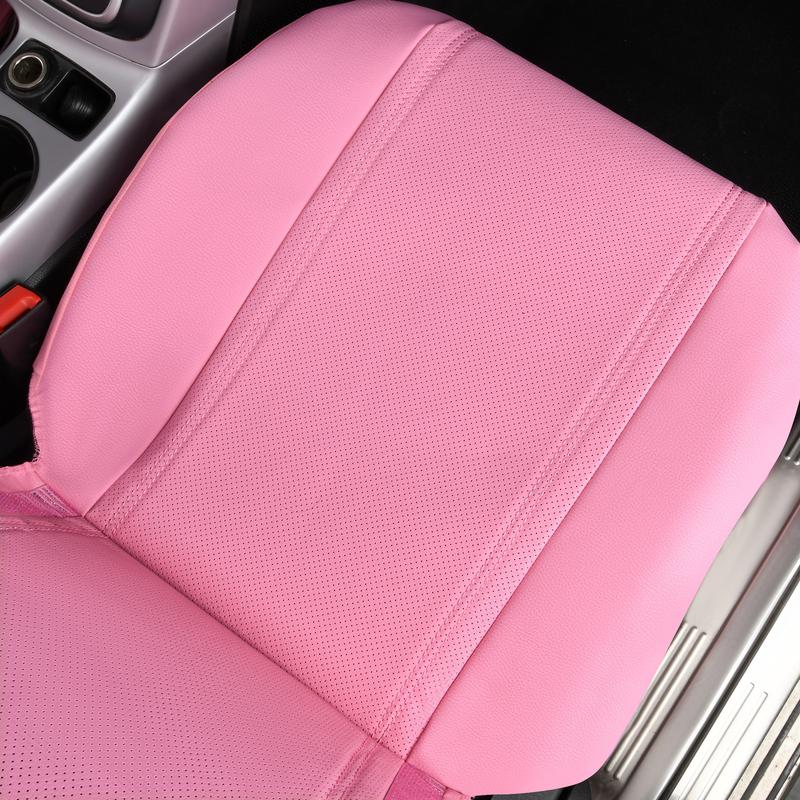 CAR PASS Bling Car Seat Covers,Shining Rhinestone Waterproof Faux Leather Pink Accessories Universal Fit Auto Glitter Crystal Sparkle,Cute Women Girl