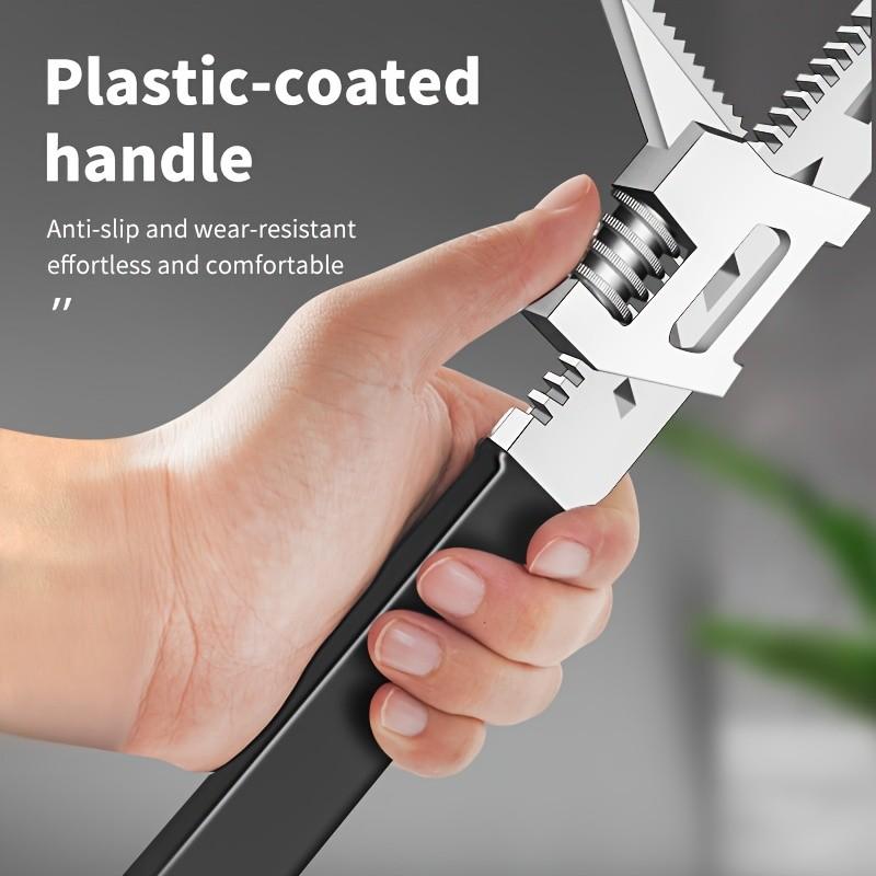 Adjustable Right Angle Wrench, Rust-Resistant High Carbon Steel, Durable F-Type Kitchen and Bathroom Pipe Wrench, Ideal for Hex Bolts and Pipes