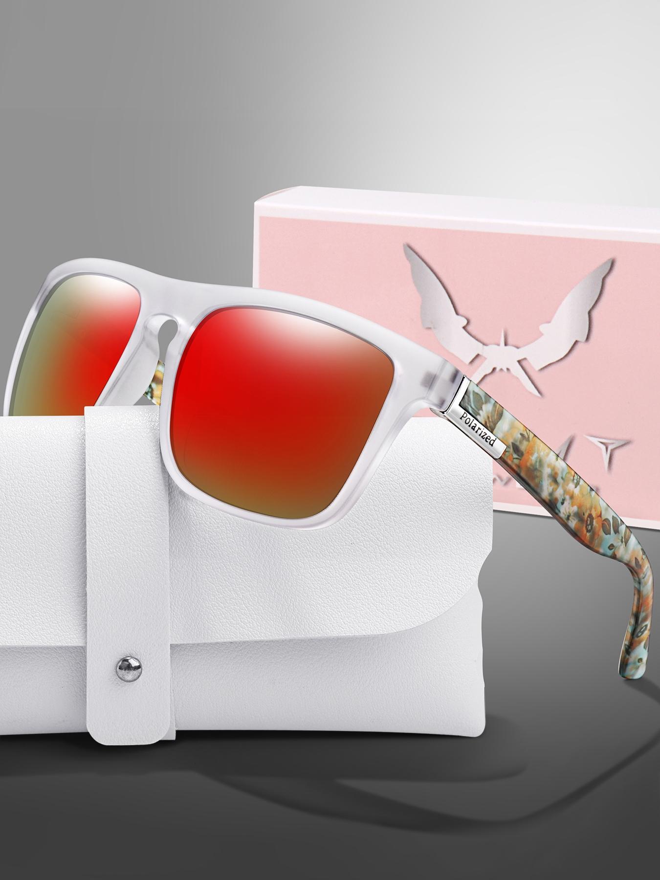 Classic Polarized Sunglasses with Case and Gift Packaging, Stylish UV Protection Eyewear, Vintage Square Frame for Daily Use, Perfect for Outdoor Activities, Great Gifts for Christmas, Valentine's Day, and Mother's Day, Trendy Vintage Sunglasses