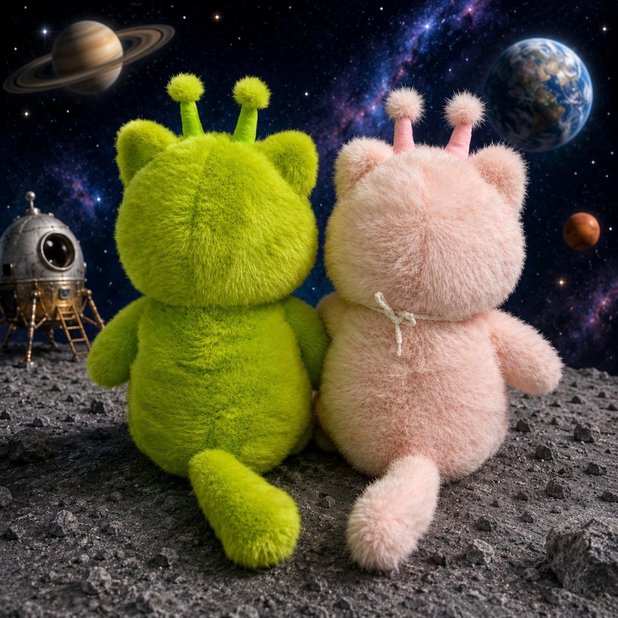 Soft Running Alien Cat Plush Toy, Ideal Gift for Cat Lovers, Perfect for Room Decor, Kids Birthday, Graduation, Wedding, Christmas