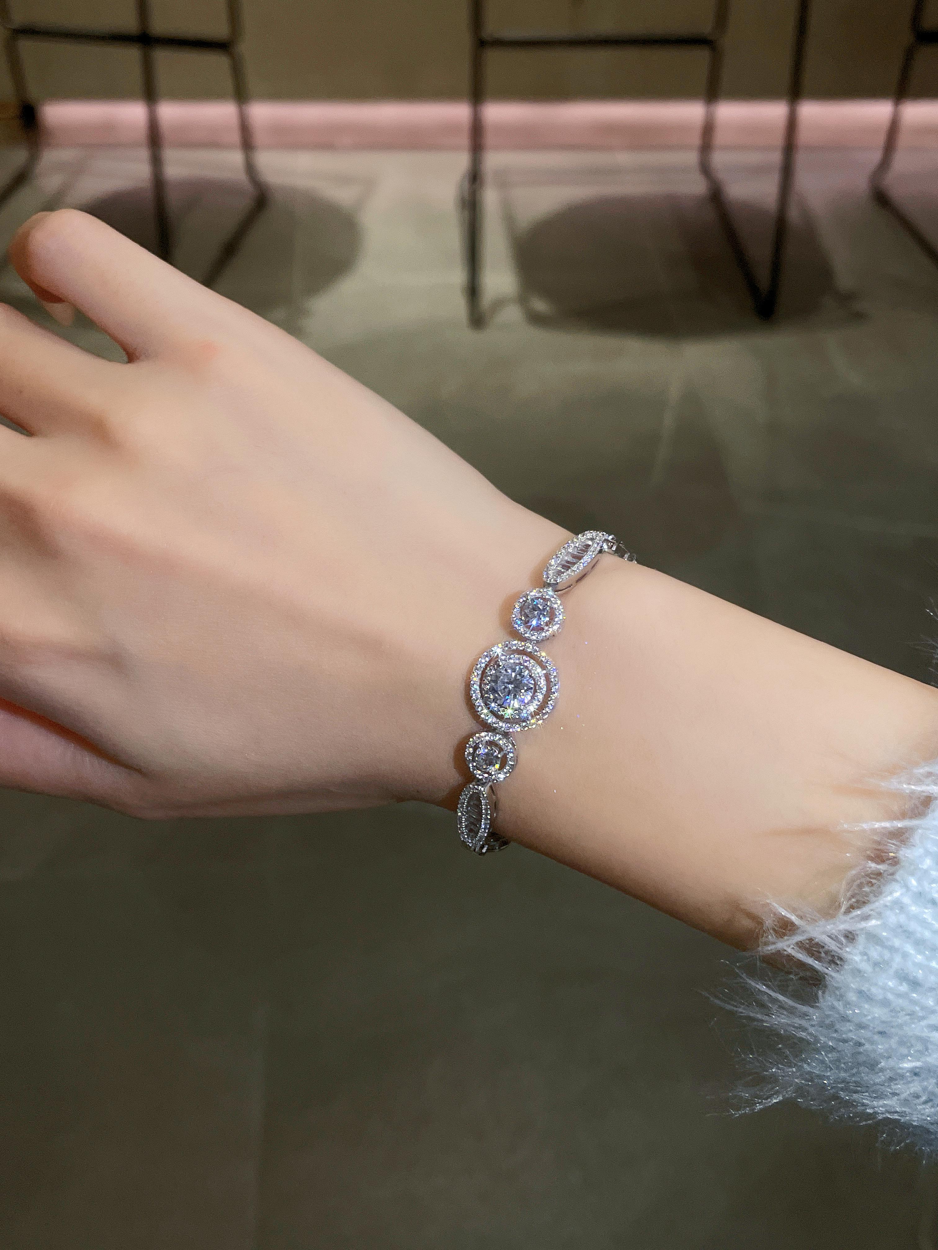 【#157 Valentine's Day Special】Always Brilliant 1.6Carat Synthetic Moissanite Bracelet in 925 Sterling Silver