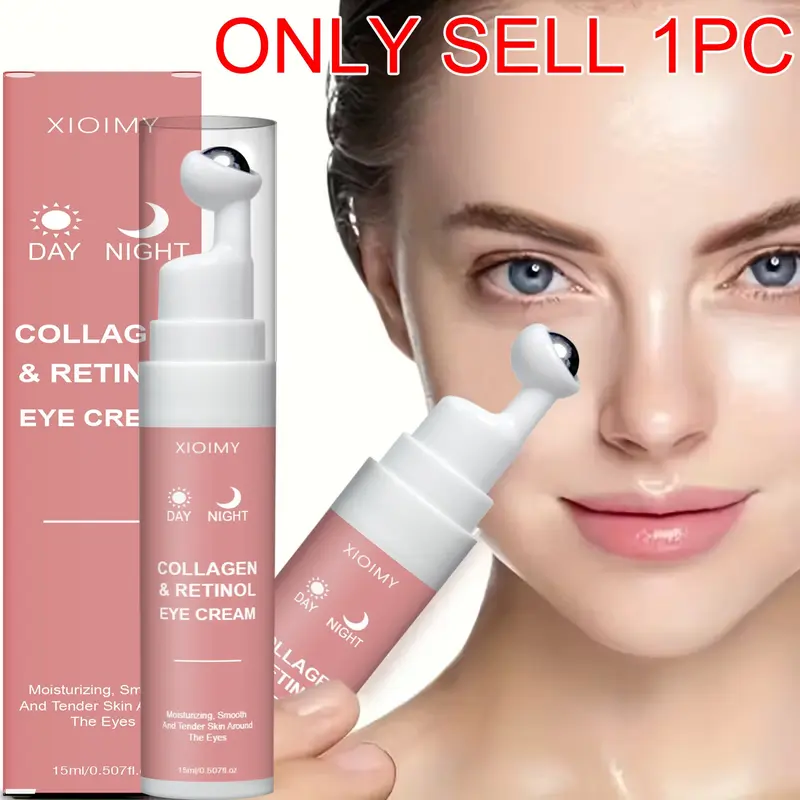 15 ml Day and Night Collagen Retinol Gel Lifting Revitalizing Eye Cream, Lightweight, Rapid Firming and Tightening, Strong Hydration and Moisturizing, Improves Elasticity, Dark Circles and Dryness, Intensive Eye Care, Moisture Eye Care