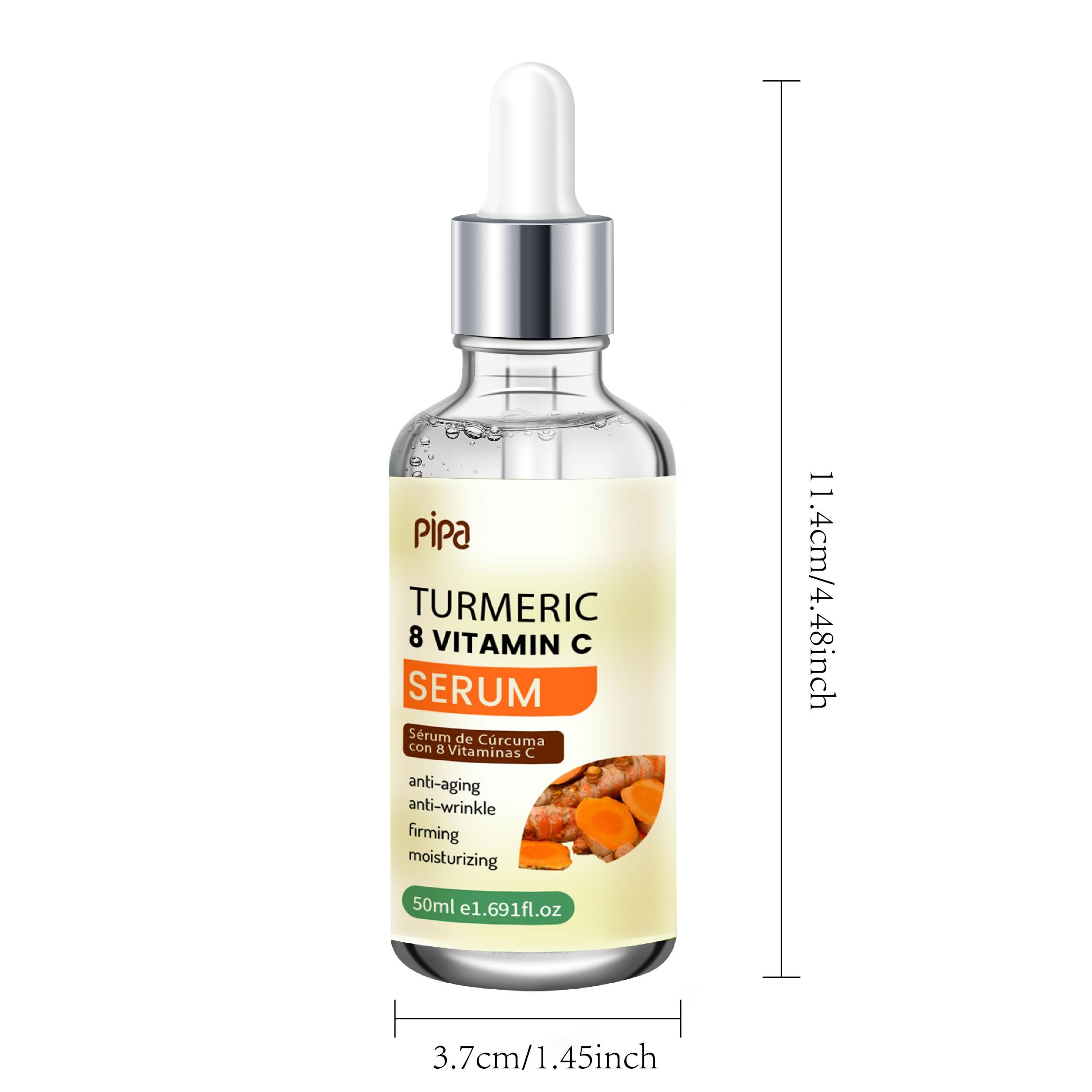 Turmeric Vitamin C Brightening Essence, Anti-Wrinkle, Whitening, Hydrating, Firming, Fade Acne Scars, 50ML Daily Skincare