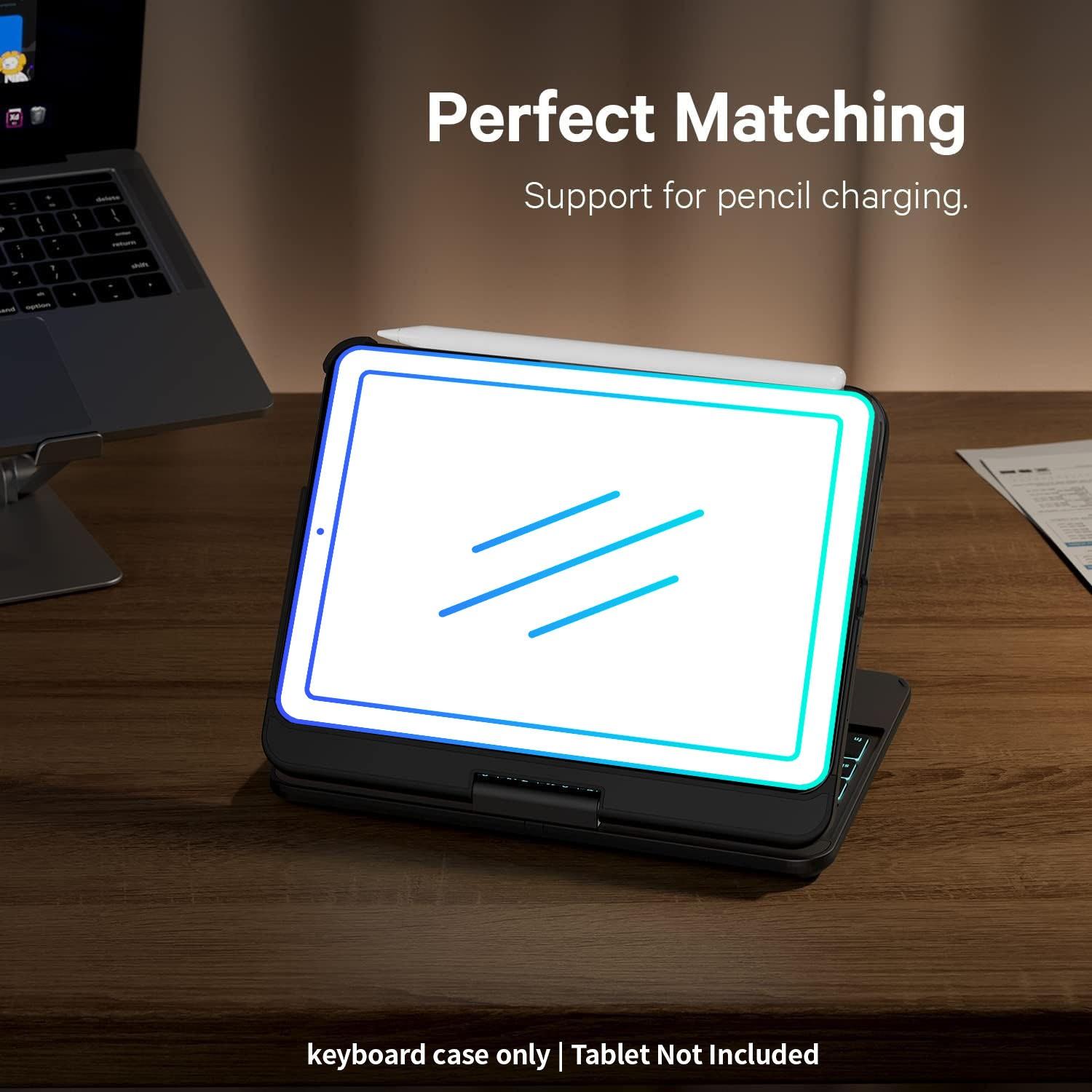 [Only Keyboard Case, Tablet Not Included]Keyboard Case for iPad mini 7 A17 Pro(2024) & Mini 6 (2021) 8.3", 360° Rotate Case for iPad mini 7th/6th Generation, Touchpad Keyboard with 7 Color Backlit, Type-C Rechargeable