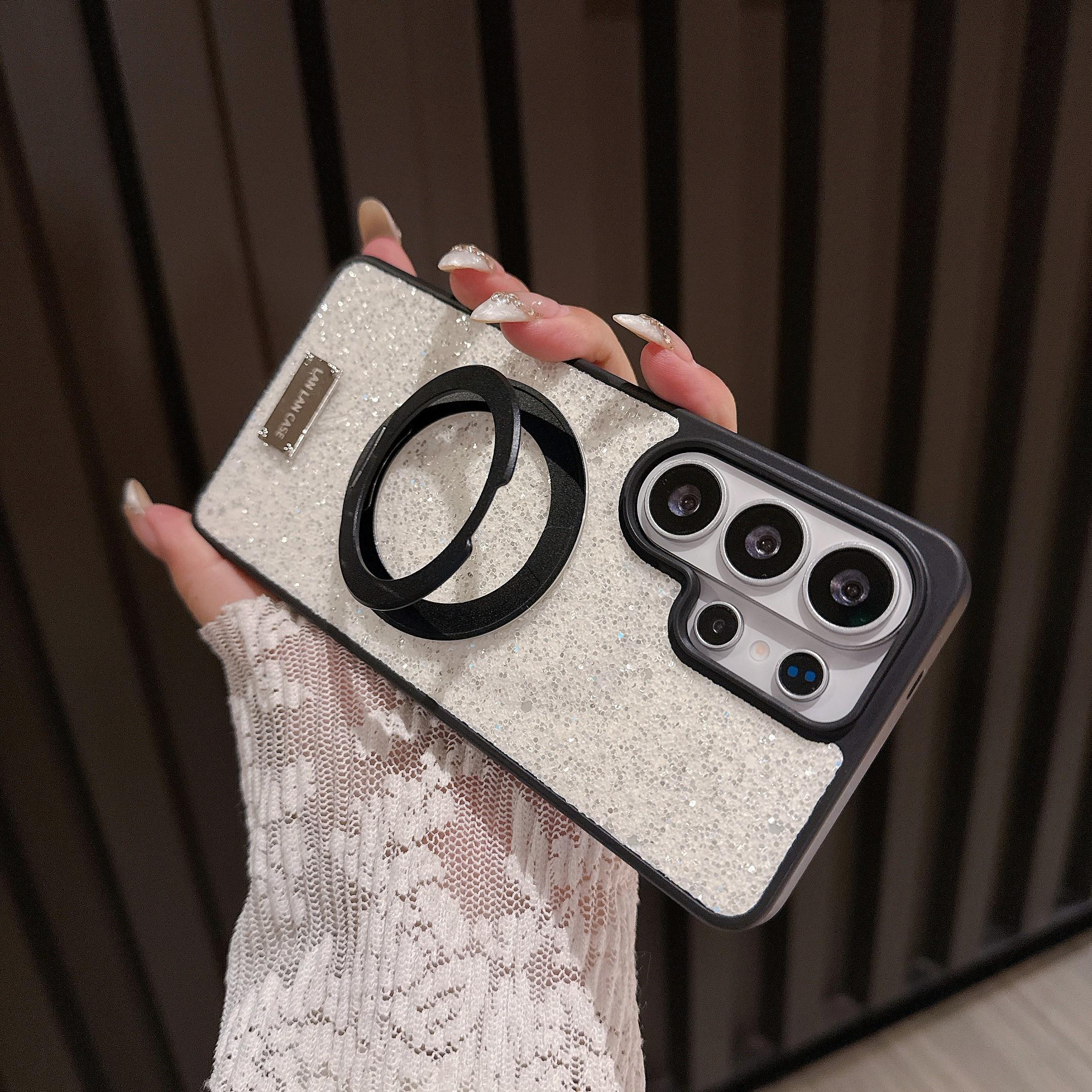 Samsung Phone Case, Glitter 360 Rotating Magnetic Stand, Shockproof Anti-Drop, Fits Galaxy S26/s25/s24 Series, Gift Idea