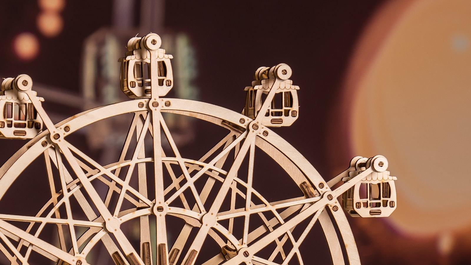 【self-assembly puzzle】Rokr Ferris Wheel Wooden Music Box Ferris Wheel Wooden Music Box TGN01