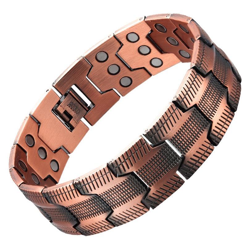 A pure copper men's bracelet, 3X super strong magnetic bracelet, 99.99% pure copper, with 3500 Gauss neodymium magnet, adjustable copper magnetic bracelet, birthday and bachelor party gift, universal holiday wear, copper bracelet jewelry gift A pure copper men's bracelet, 3X super strong magnetic bracelet, 99.99% pure copper, with 3500 Gauss neodymium magnet, adjustable copper magnetic bracelet, birthday and bachelor party gift, universal holiday wear, copper bracelet jewelry gift