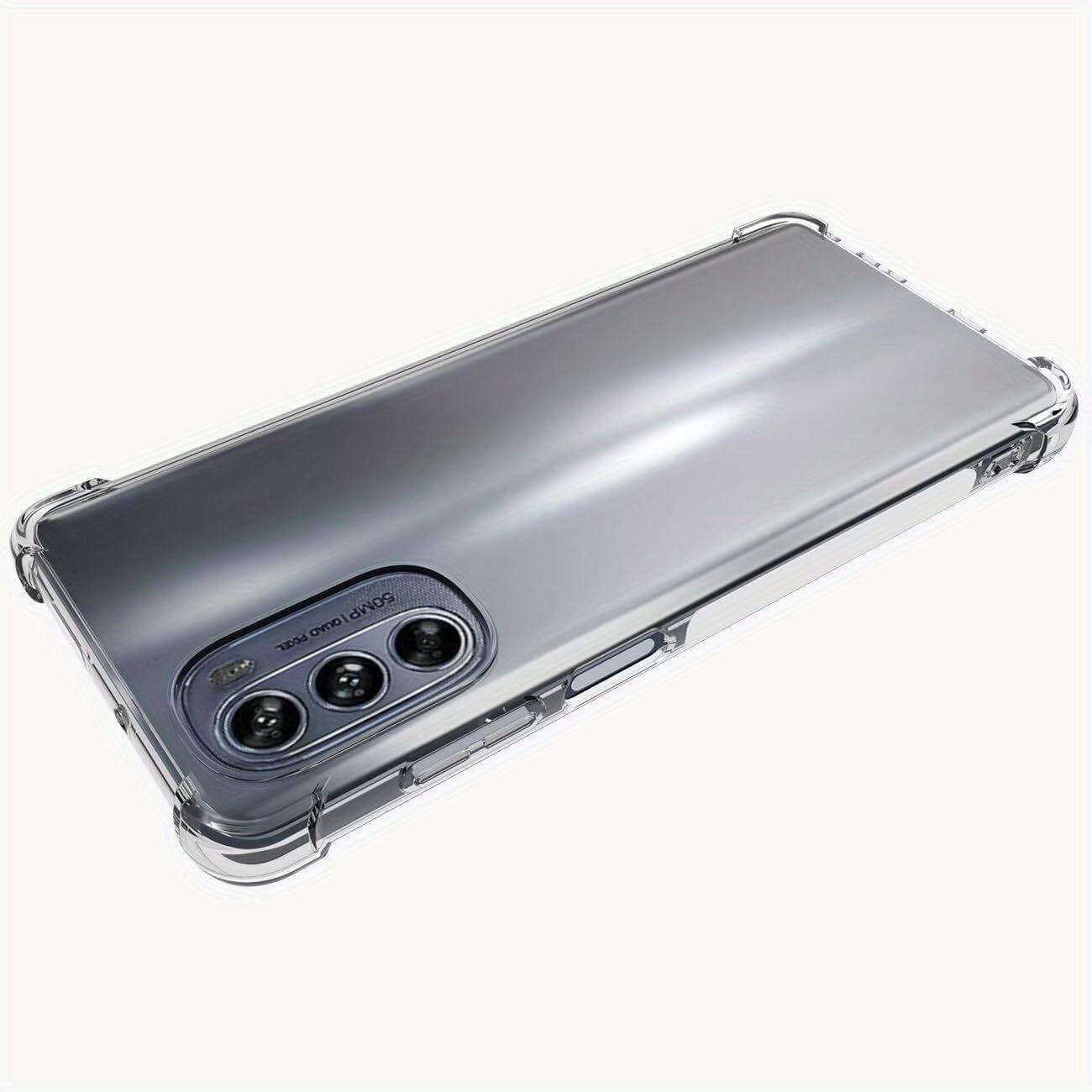 Case for Motorola Moto G52 / Moto G82, with 2 Pieces Tempered Glass Screen Protector, Clear Phone Case with Reinforced Corners Camera Protection Bumper Slim Fit Shockproof Flexible TPU Case, Transparent