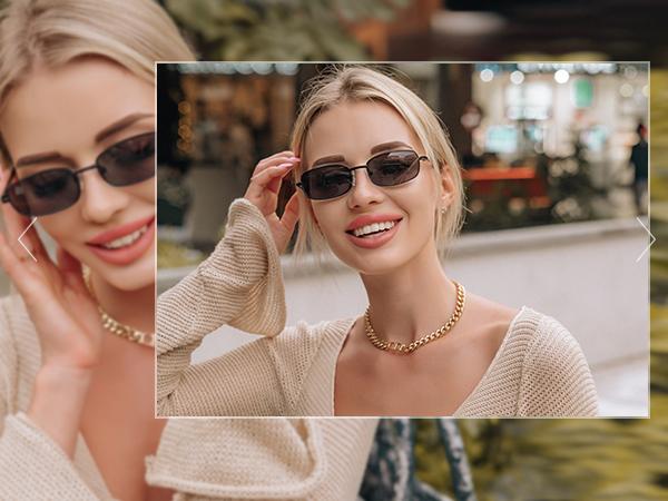 SOJOS Small Y2k Narrow Rectangle Sunglasses Womens Mens Retro 80s 90s UV400 Sunnies