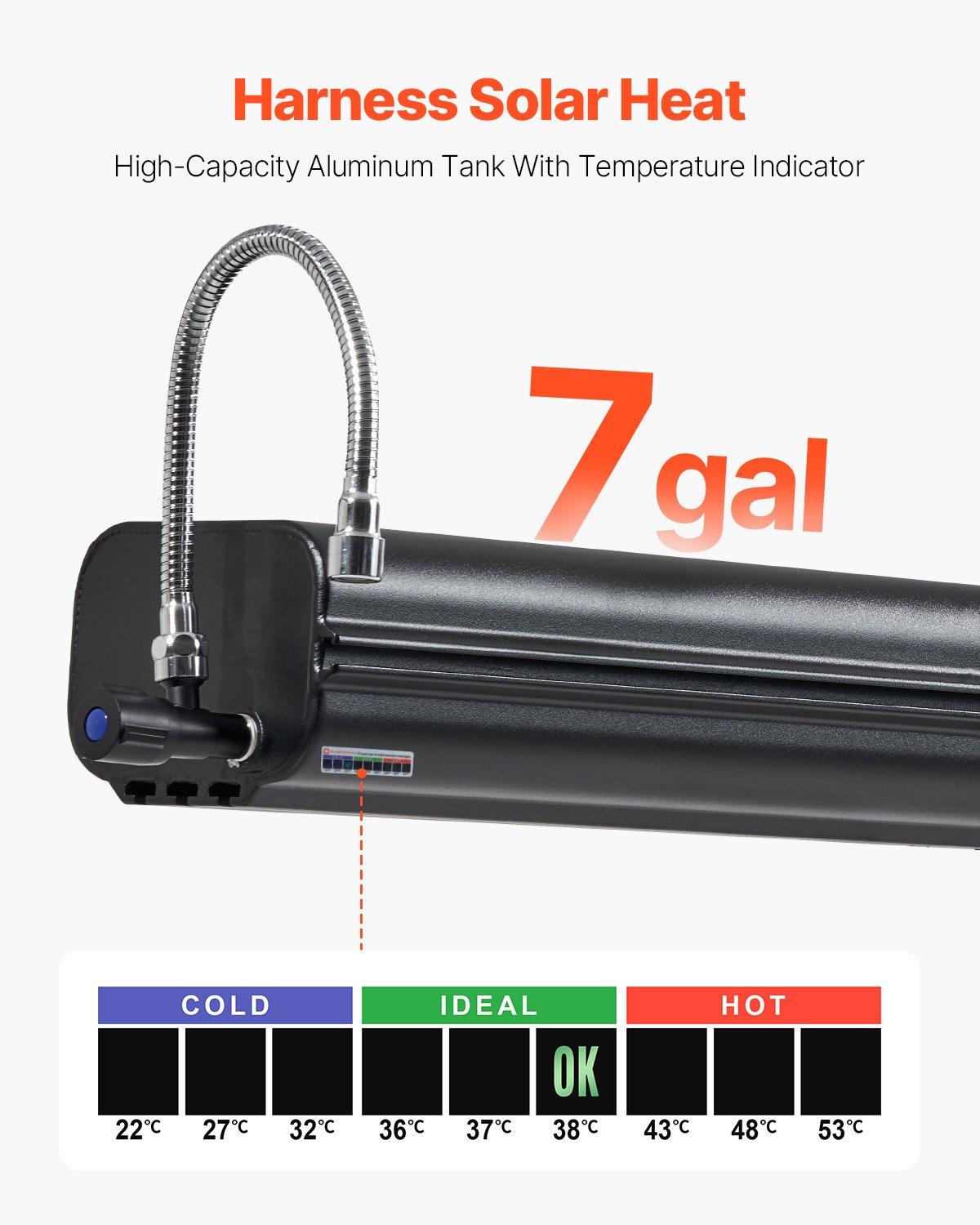 fathersdaygift  VEVOR Roof Rack Water Tank, 7 Gal, Multi-Dispensing Outdoor Tank with 2 Splash-Guard Panels T-slot, High-Capacity Aluminum Tank with Pressurization Port, Fit for Trunks, Roll Bars, Crossbars