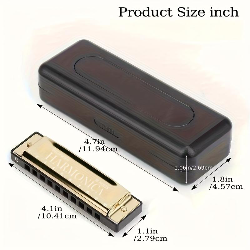 Beginner Harmonica - 10-Hole C Key Professional Blues Harmonica, Comes with a Harmonica Case, Cleaning Cloth, And Manual, Perfect for Beginners, Adults, And Professionals As a Joyful Gift for Eid