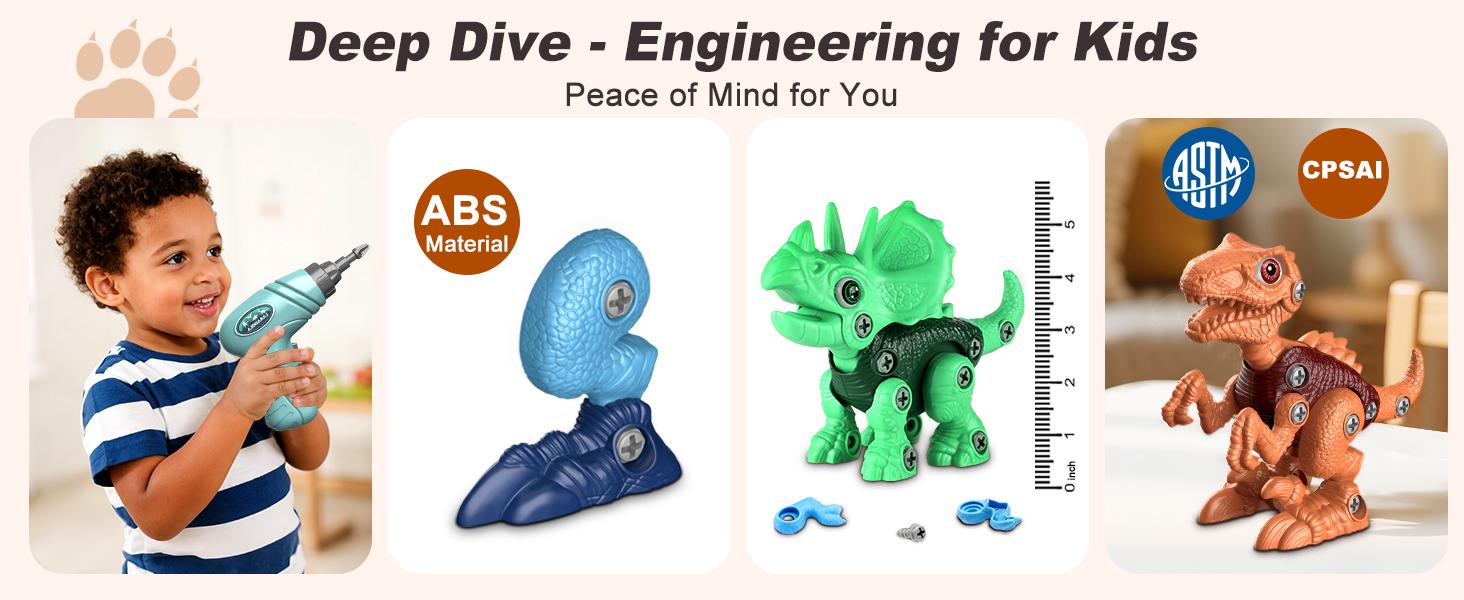 Laradola 3 PCS Dinosaurs STEM Toy Gift for Kids with Box & Electric Drill Kit, Take Apart Assemble Dinos figure Playset- Construction Educational Animal Toys Christmas Birthday Party Gift for Boys & Girls Laradola 3 PCS Dinosaurs STEM Toy Gift for Kids with Box & Electric Drill Kit, Take Apart Assemble Dinos figure Playset- Construction Educational Animal Toys Christmas Birthday Party Gift for Boys & Girls