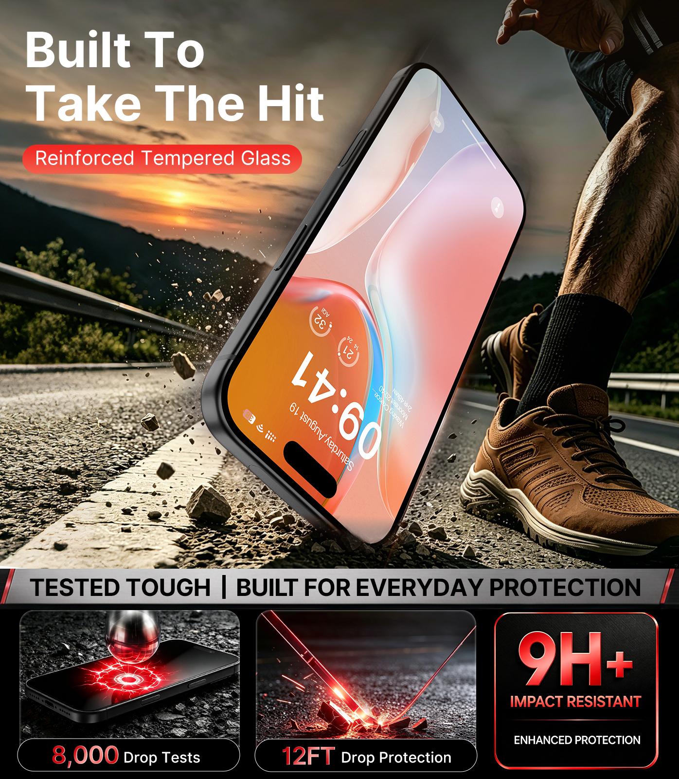[2-PCS] PandaShield Red Color Privacy Screen Protector, Dust-Free Applicator for iPhone 18/17/16/15/14/13 pro plus max, Reusable easy Installation, Fully Protection, 25° anti-peeping privacy layer, Fingerprint-proof Electroplated Surface, Cellphone,