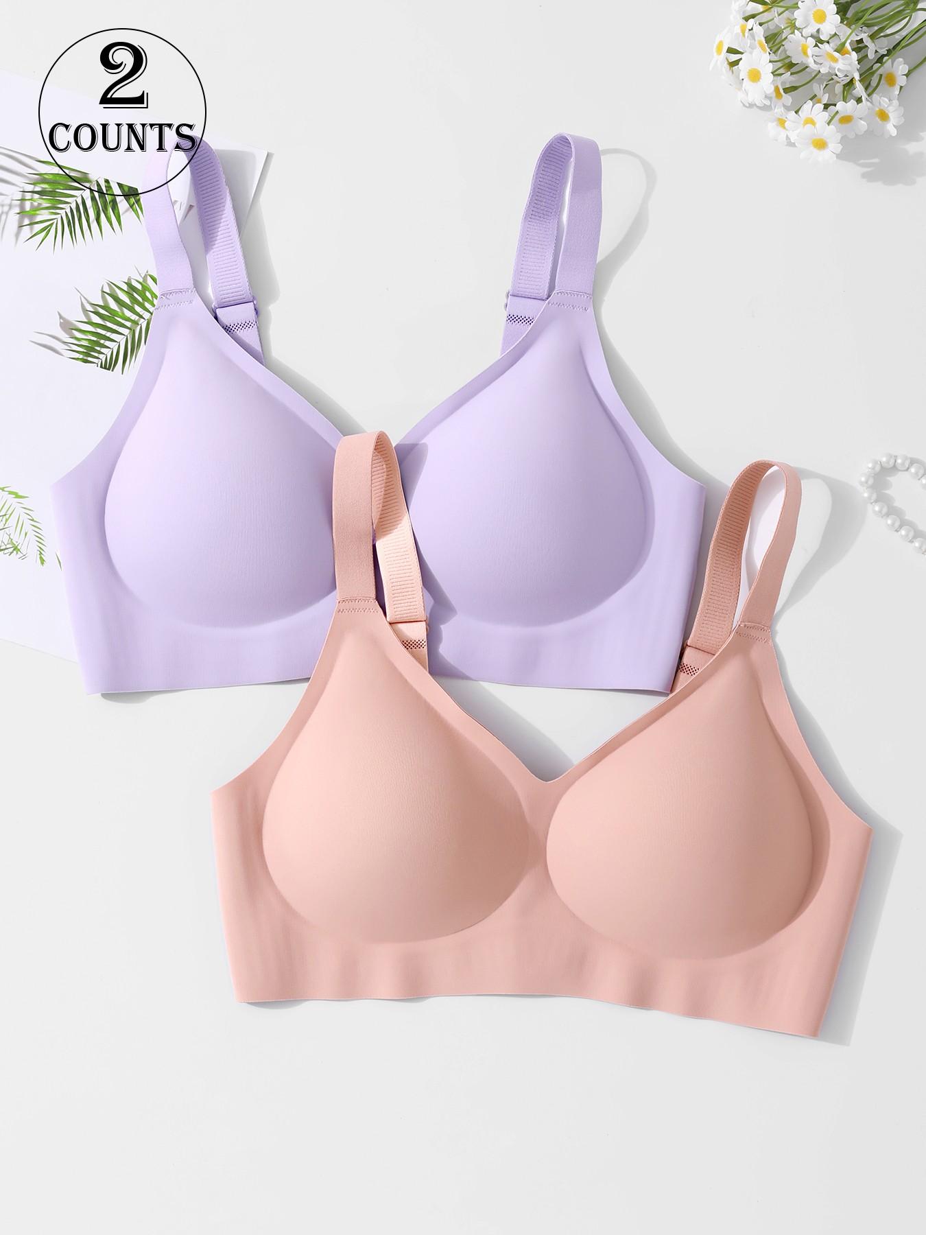 High-Quality Seamless Jelly Bra, Four-Row Three-Buckle, Push-Up Adjustable Sports Bra, Comfortable Breathable Skin-Friendly, Women's Wire-Free Bra