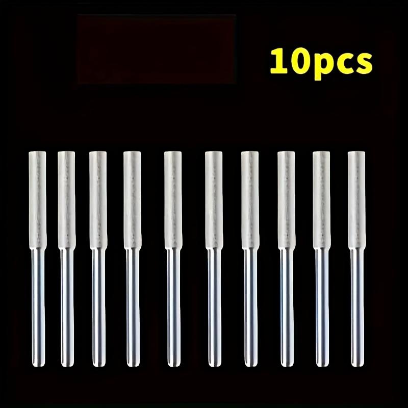 10-Piece Diamond Chainsaw Sharpener Set, Titanium Coated Corundum Grinding Bits, Rotary Tool Rough Stone File Suitable for Chainsaw, Emerald, Glass, Metal, Wood Sharpeners - Uncharged Power Mode