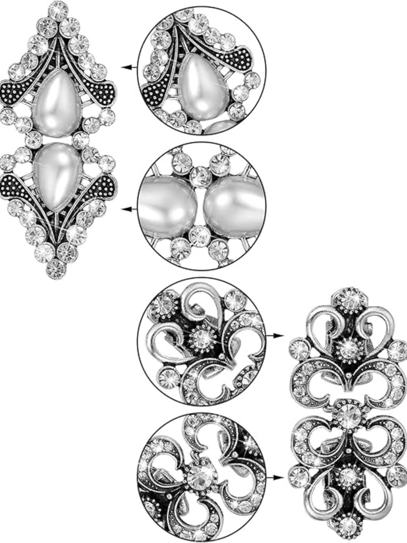 4-Piece Vintage Sweater Clip Set, Fashion Collar Clips and Formal Shirt Clips, Ideal for Women's Shirts, Dresses, Scarves, and Cardigans