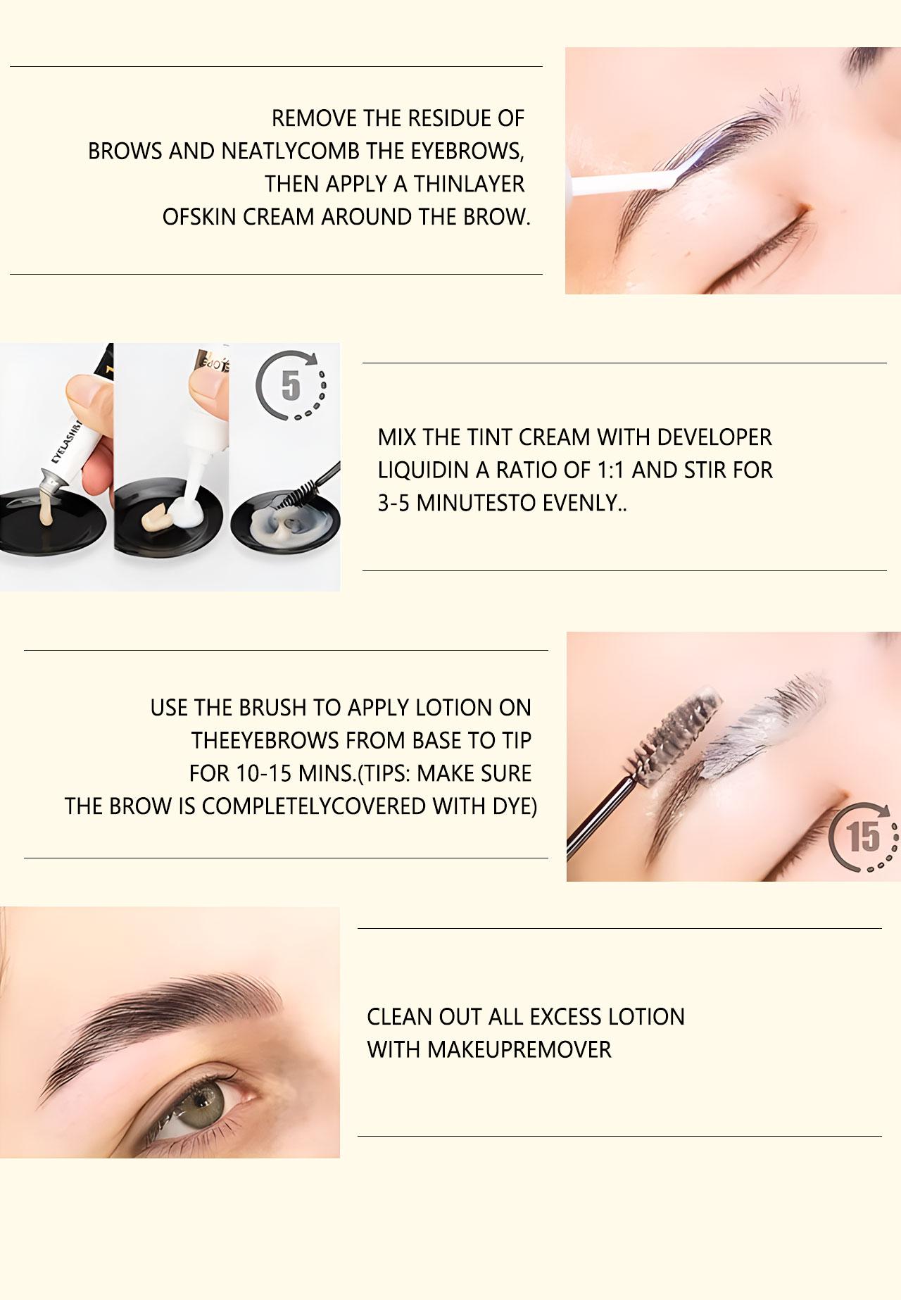 Eyelash & Eyebrow Tinting Kit, Eyebrow Tinting Cream, 1 Box Long-Lasting Natural Eyelash & Eyebrow Tint, Eye Makeup Tool for Women & Girls, Cosmetic