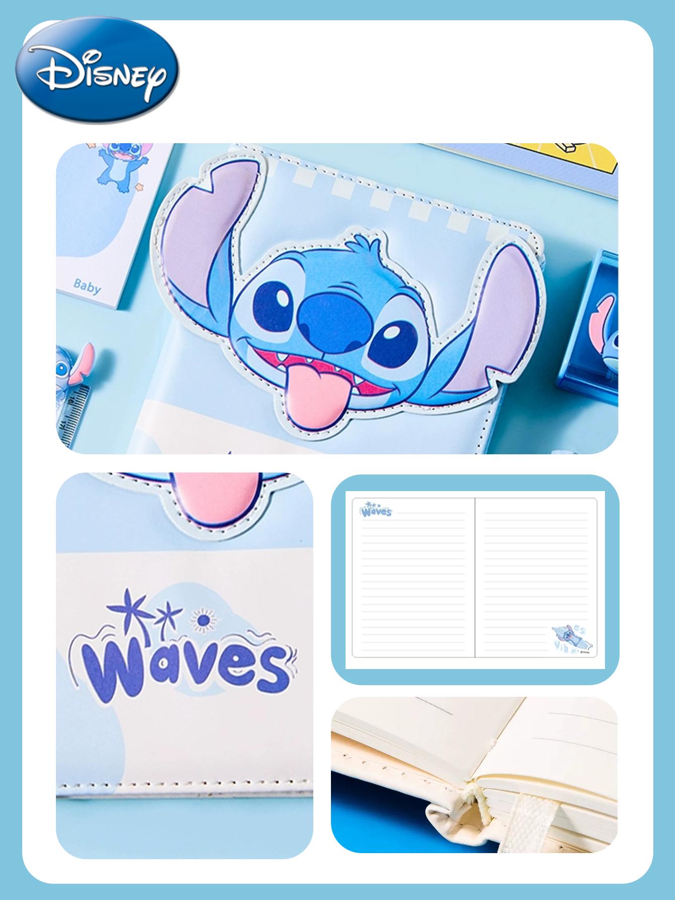 1pc Disney Officially Licensed Stitch 3D Cute Cartoon A5 Notebook Fun Creative Notepad 96 Grid Inside High-value Leather Send Friends and Family Prizes Stationery Small Gift Reading Notes Excerpt Book DIY Handbook Diary Gift for Friends