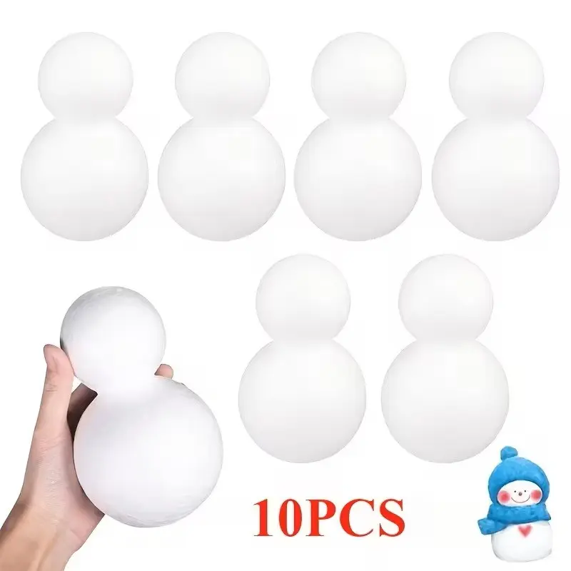 10 Handmade Foam Snowman Balls, 3D Foam Snowman Kit, Christmas Decorations, Decorative Props, Holiday Ornaments, Home and Window Crafts