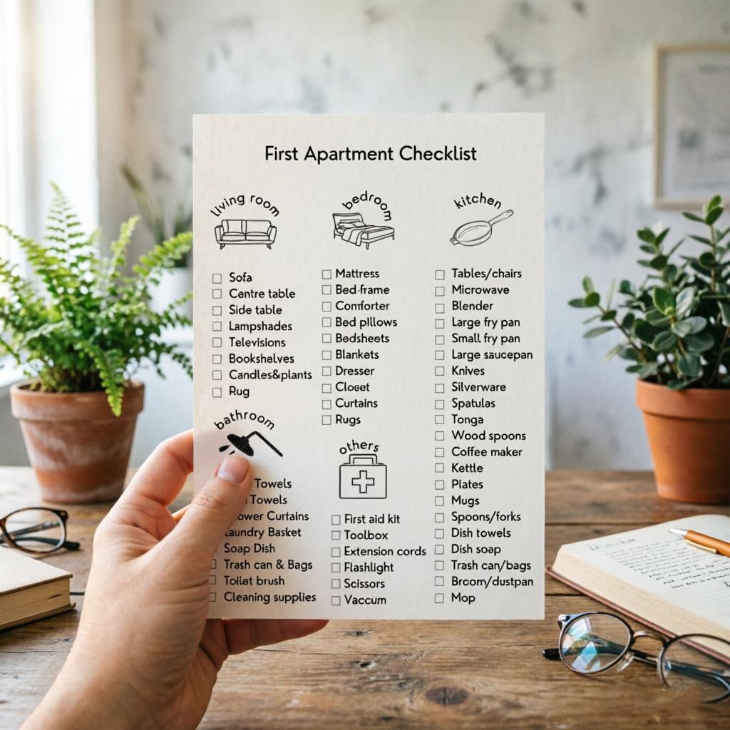 10 Sheets Apartment Moving Checklist, Living Room/bedroom/kitchen/bathroom Essential Items List, New Home Move-In Planning Tool