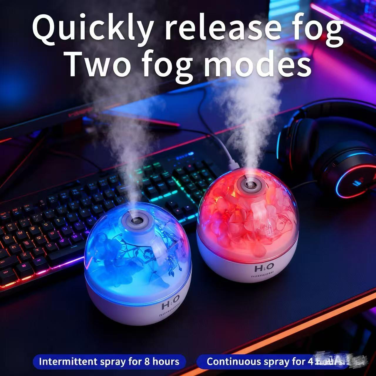 New 1pc Small Flower Ball Humidifier, Silent Operation, Warm Night Light, Suitable for Living Room, Bedroom, Office, Car, Also for Aromatherapy