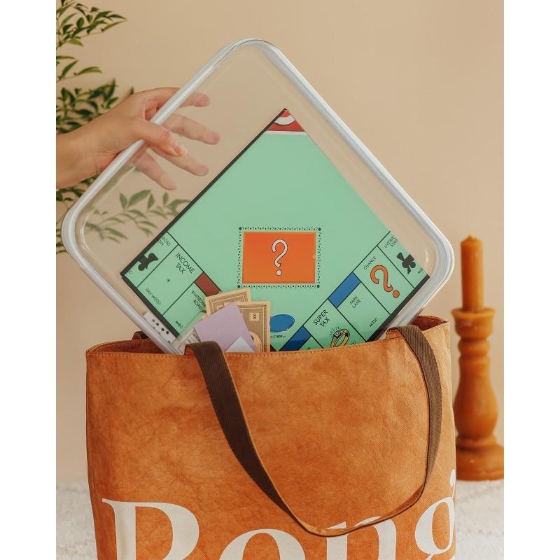 3-Pack Large Transparent Hard Shell Storage Boxes with Zipper Closure, Durable Plastic Game Organizer, Vintage Style for Home Office Craft Room