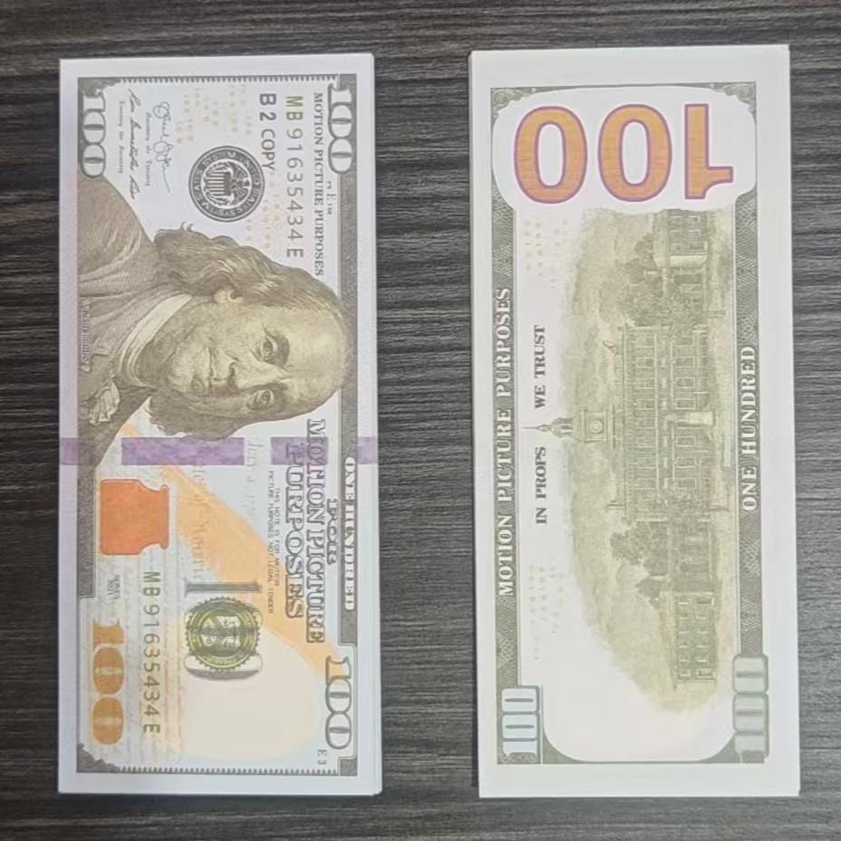100/50 Pcs 100 Dollar Props Paper Banknote Copy, Ideal for Games, Parties, Movies, Festivals, Fun Gifts, Replica Currency Props