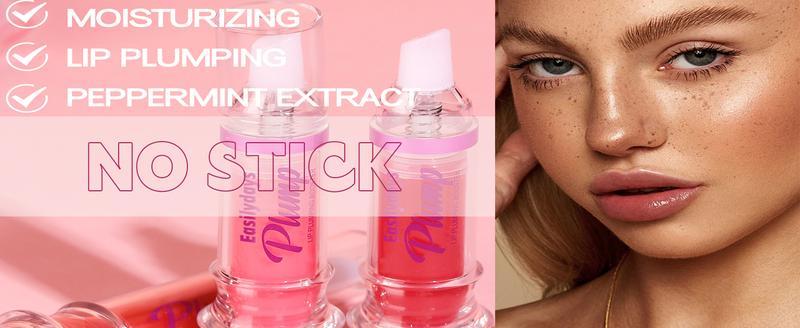 BISUTANG Lip Gloss Plumper Glossy LipLipstick, Lifter Gloss, Hydrating, Volumizes, High-Shine, Lip Plumping Lip Glaze Lip Makeup, Plump& Pout Lip Plumper for Women Girls