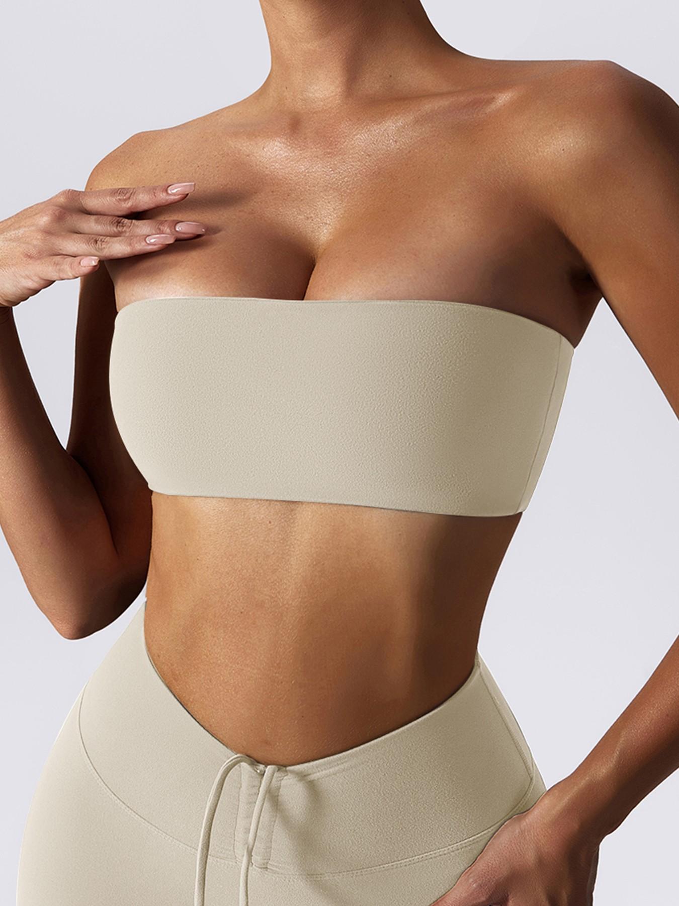 Women's Bare Feel Sports Bra, One-Piece Anti-Showthrough Cami Underwear, Tight Yoga Top, Fitness Apparel, Seamless Design, Bras, Exercise Workout go to chic look going out top