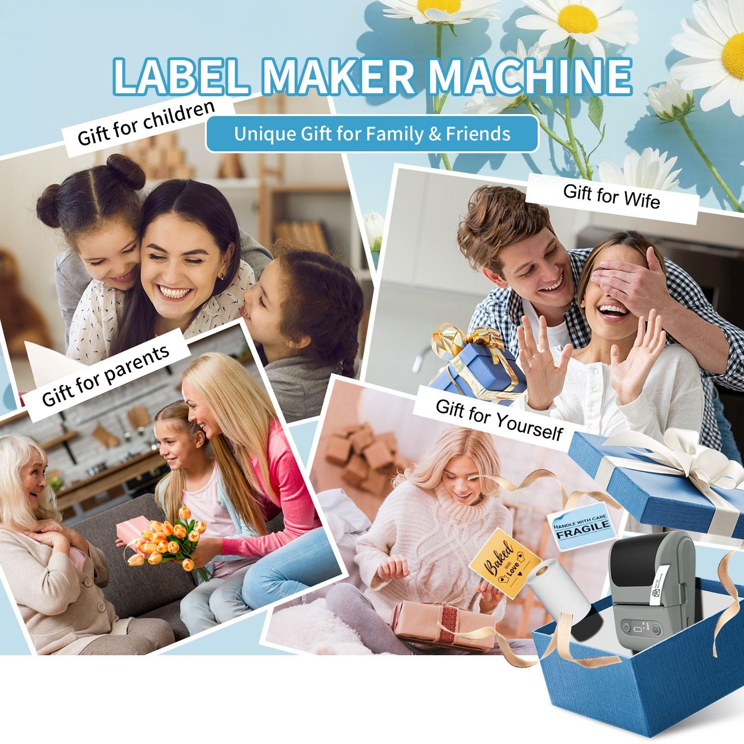 Portable Label Printer, Wireless No Ink Required for Address Barcodes, Small Business Gift Tags, Christmas and Valentine's Day Gifts