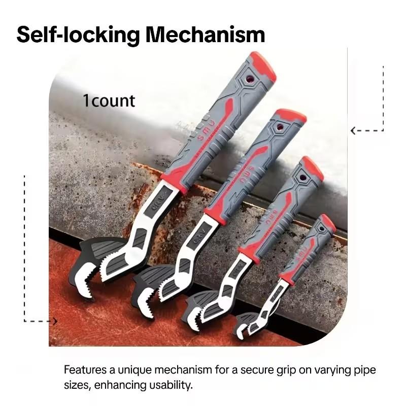 Multifunctional Self-Locking Wrench Set, Adjustable Wrench, 6/8/10/12 Inch Sizes, Multiple Models, Quick Heating Pipe Opening Tool, Chrome Vanadium Steel Material