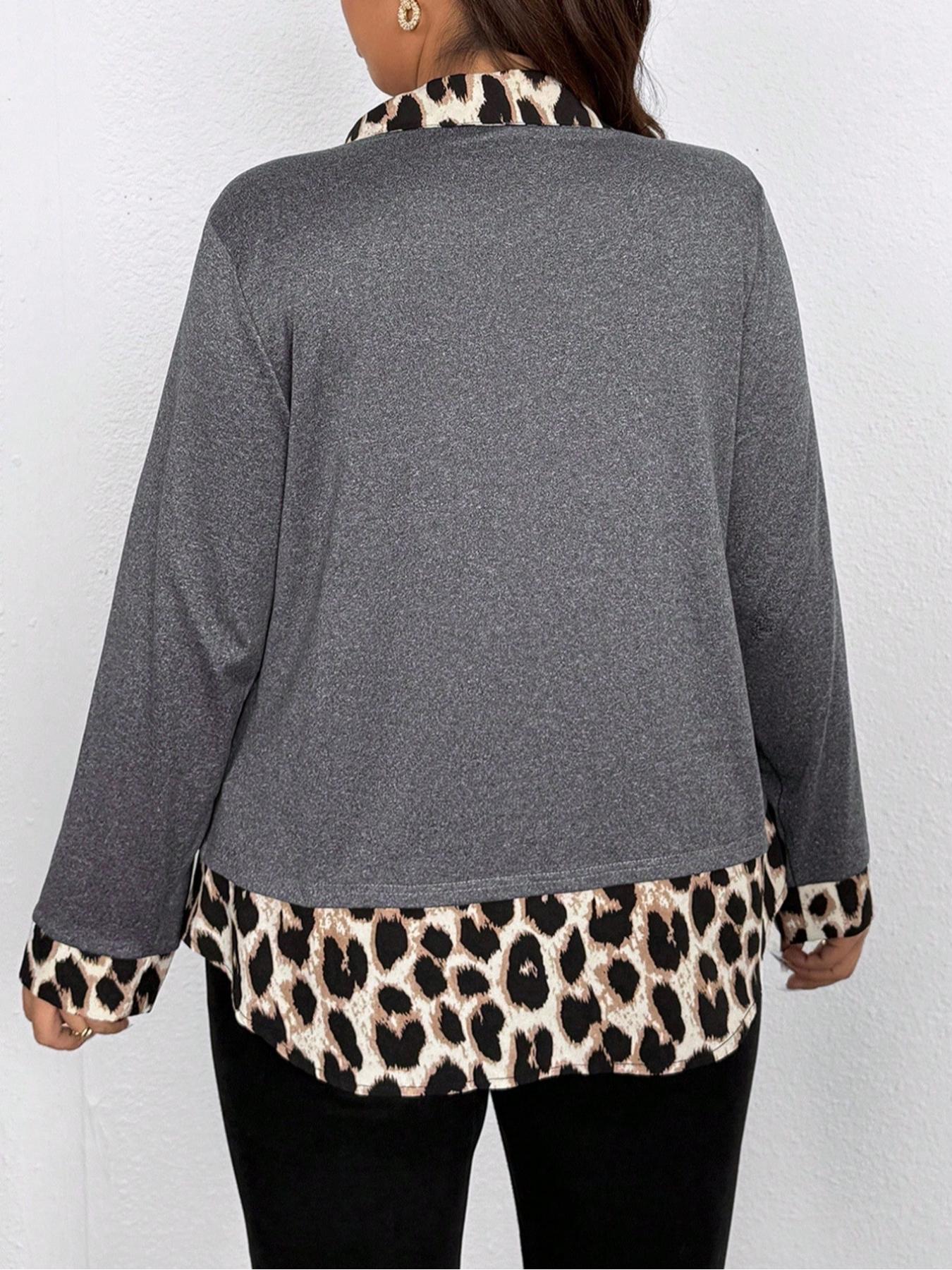 Plus Size Women's Casual Printed Two-Piece Shirt Set, Summer Fashion Top, Comfortable and Stylish, Perfect for Daily Wear