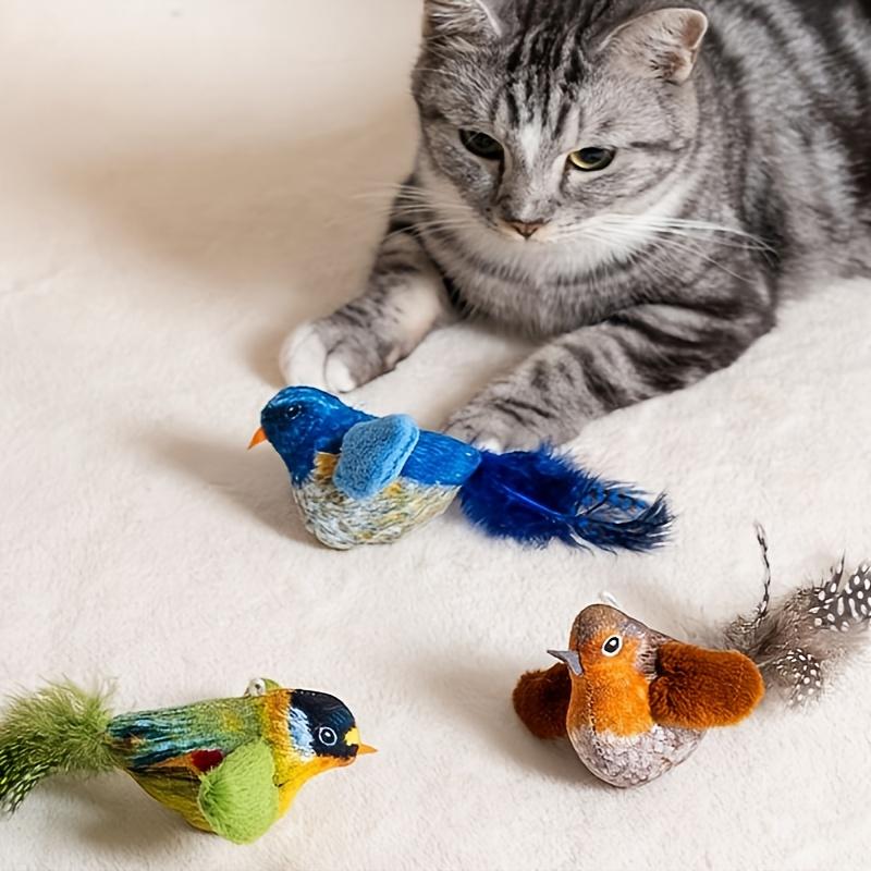 Interactive Cat Toy Bird Simulation, Wireless Rechargeable Physical Sound, Self-Entertainment & Exercise, Hanging Play Teaser Stick