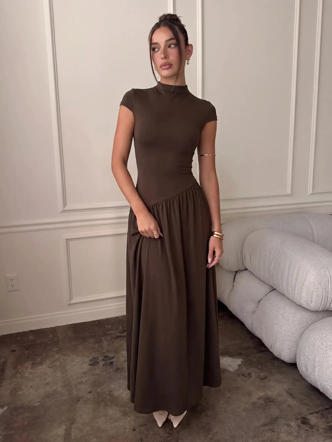 north style dresses Caitlin Strapless Linen Dress Linen / Small 2018week39 Cream and Black Strapless Ruched Slash Neck Bodycon Color:TRW275-White