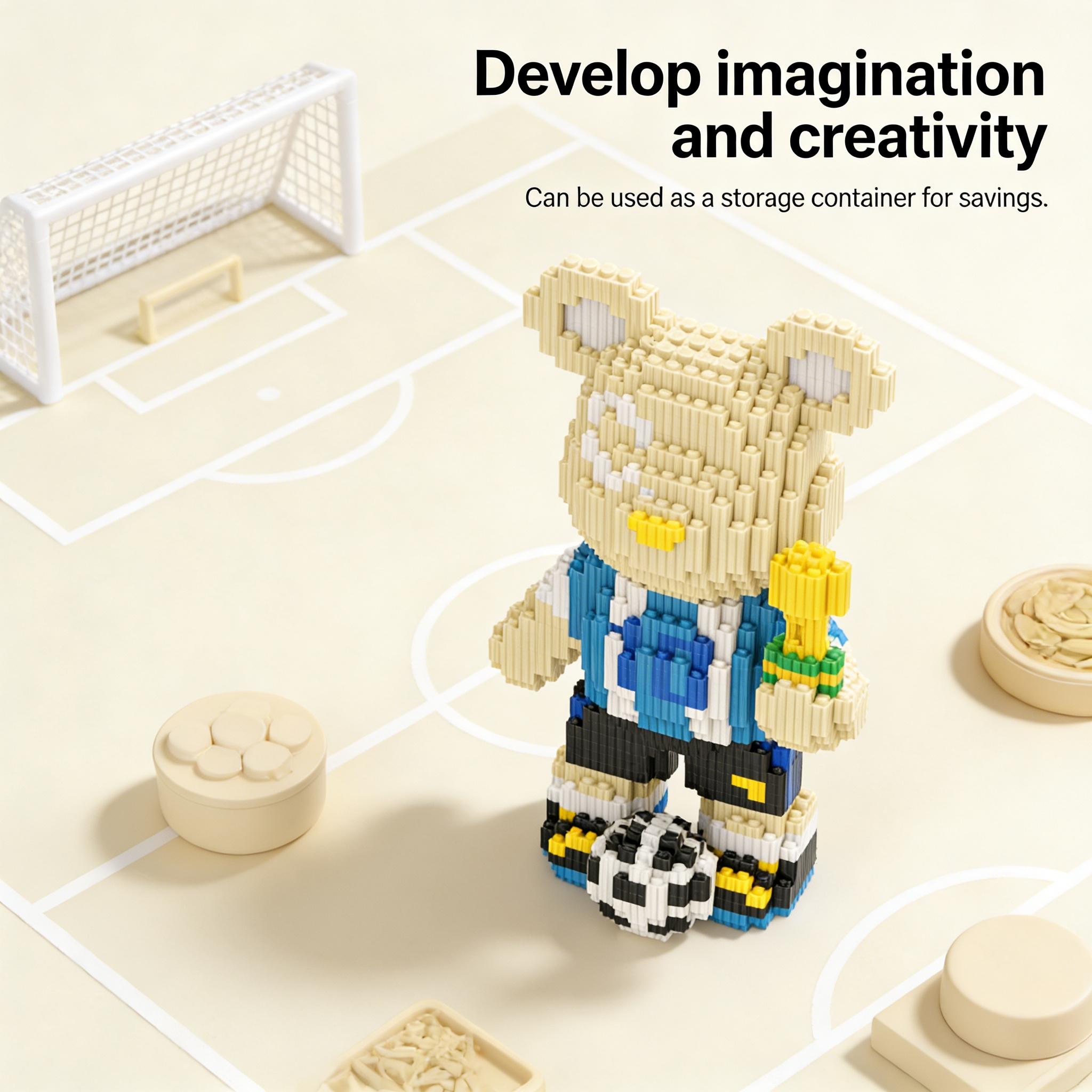 10 Championship Bear 3D Puzzle Building Blocks, Home Office Decor, Party Decoration, Ideal Moving Gift, Handmade Craft, Collectible Statue