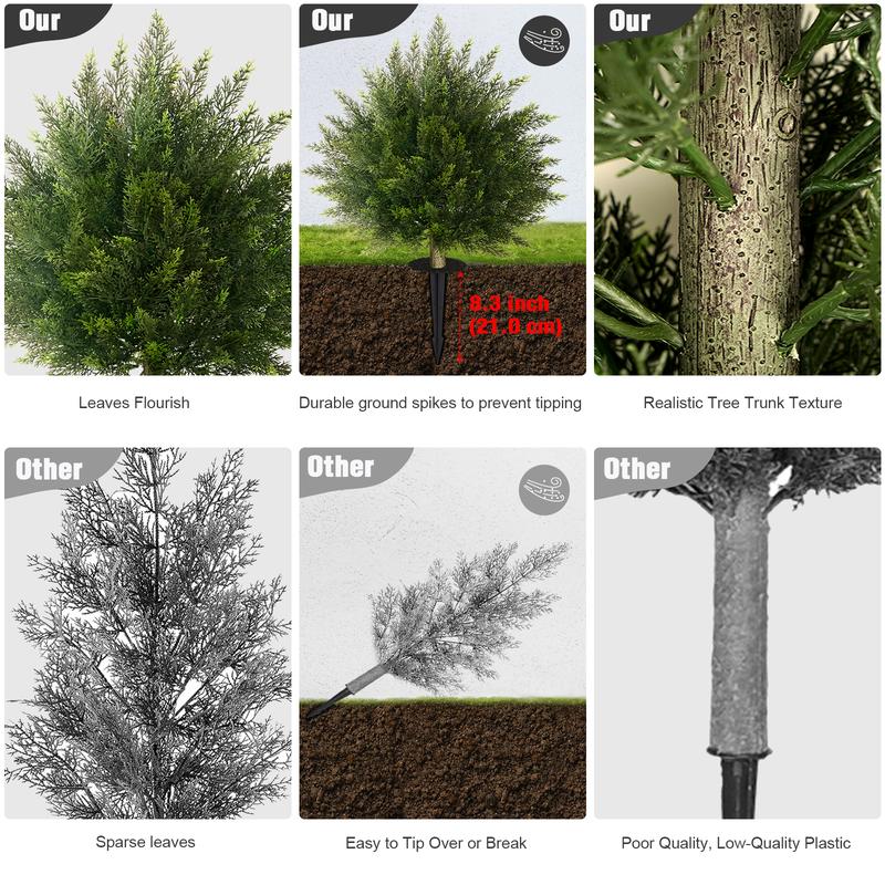 2Pack Artificial In-Ground Cedar Cypress Boxwood Circular Courtyard Garden Front Porch Staircase Original Decoration faux plants Ornaments Decorative Fruit